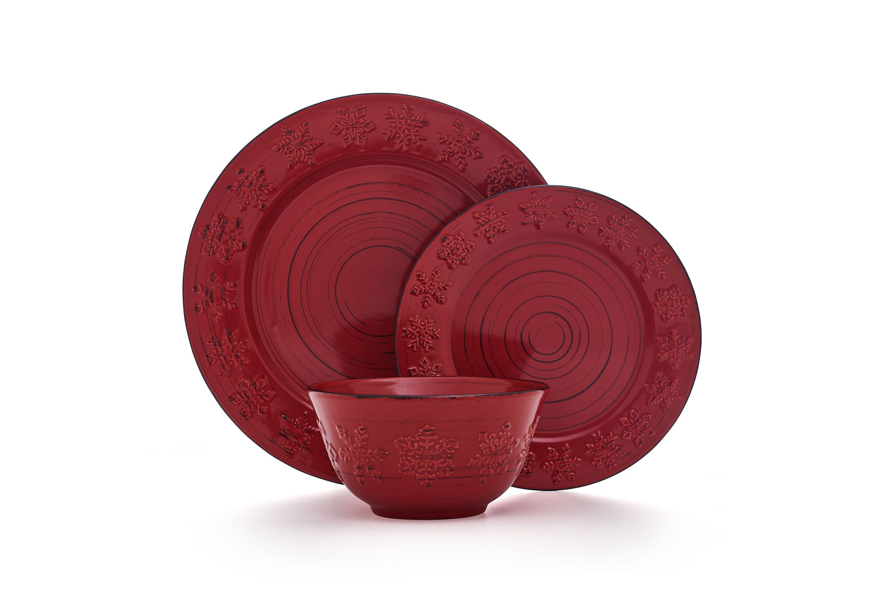 Trellis Snowflakes 12-pc Dinnerware Set, Service for 4