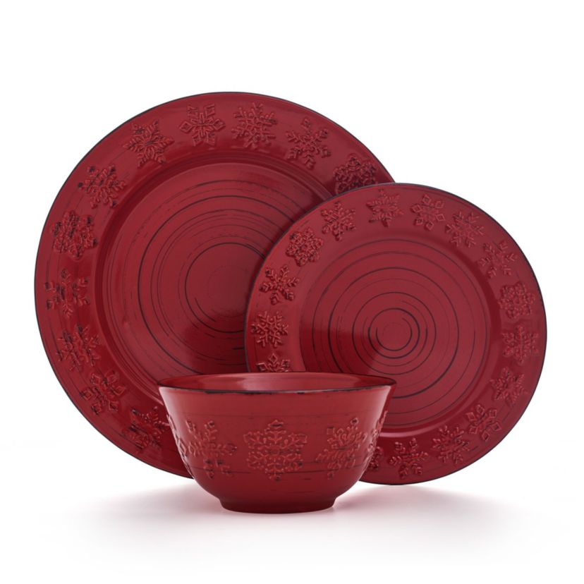 Trellis Snowflakes 12-pc Dinnerware Set, Service for 4