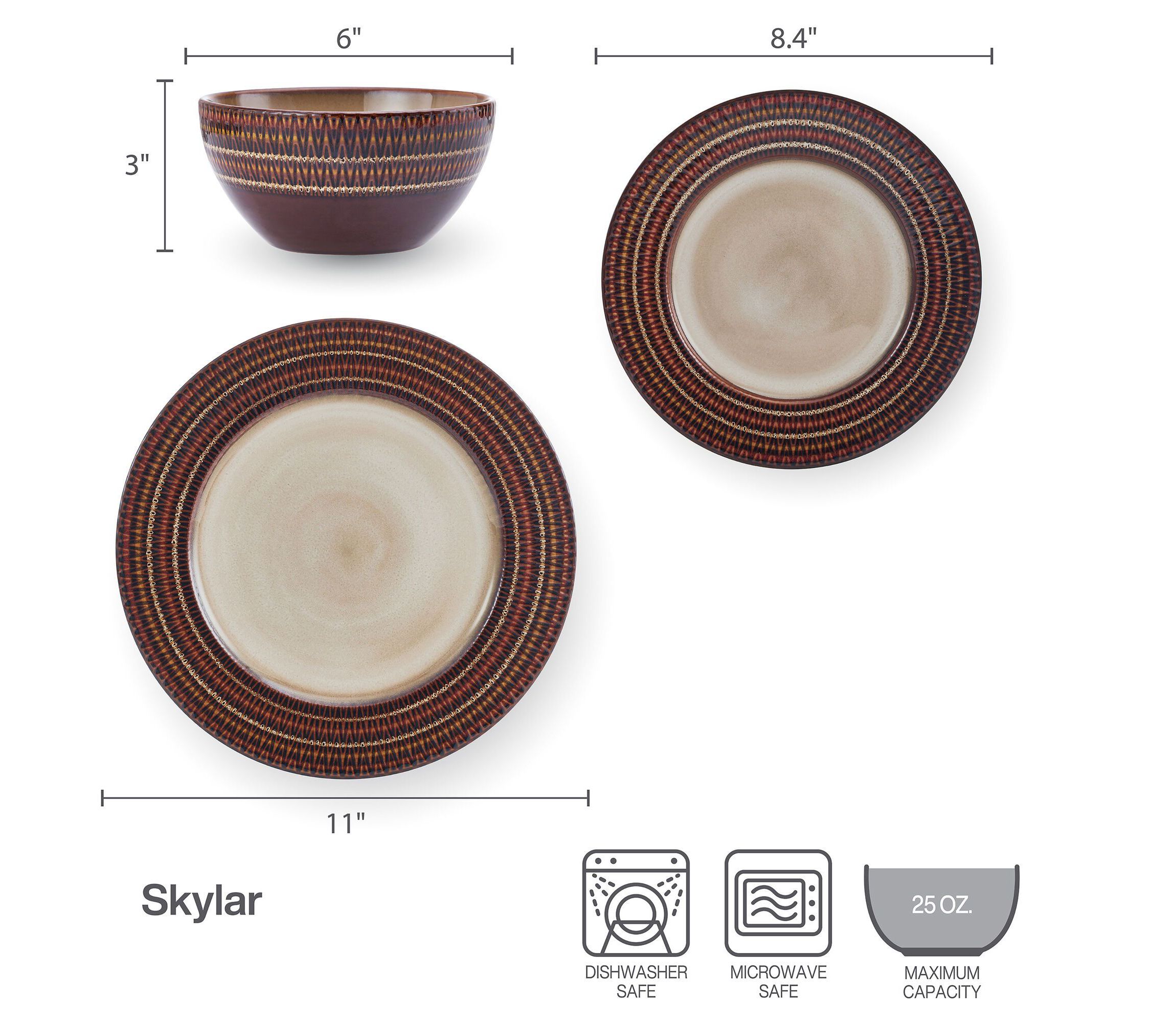 Skylar 12-pc Dinnerware Set, Service for 4