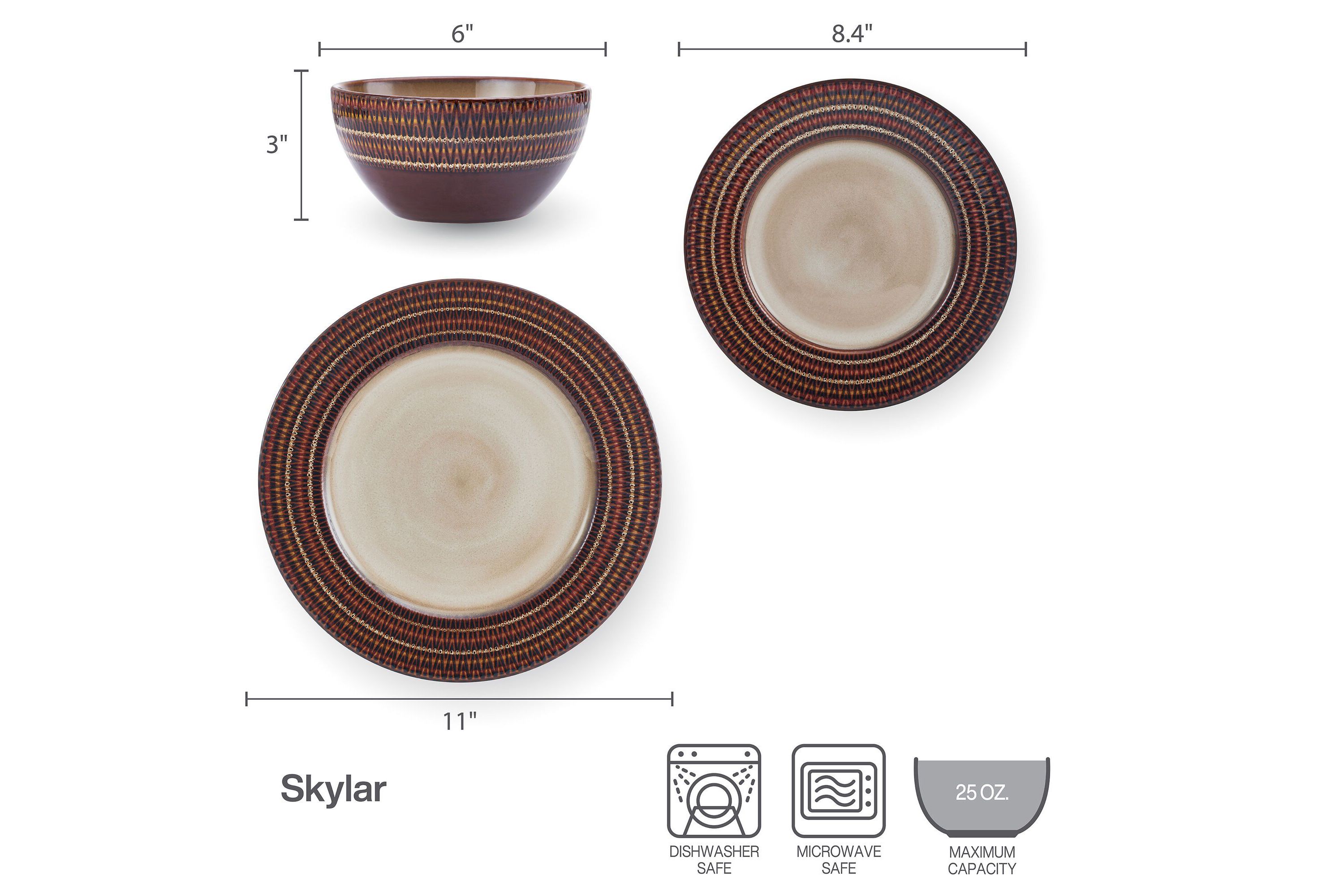 Skylar 12-pc Dinnerware Set, Service for 4