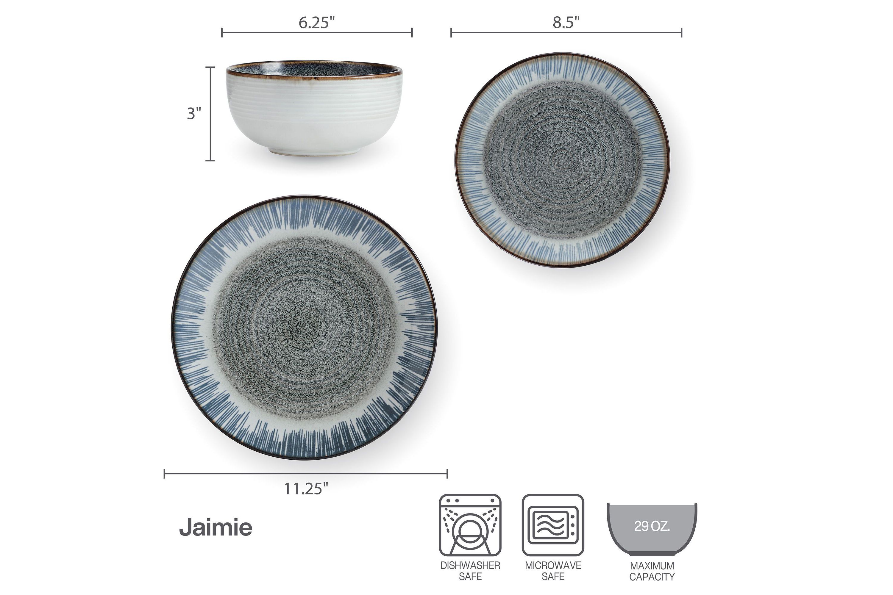 Jaimie 12-pc Dinnerware Set, Service for 4