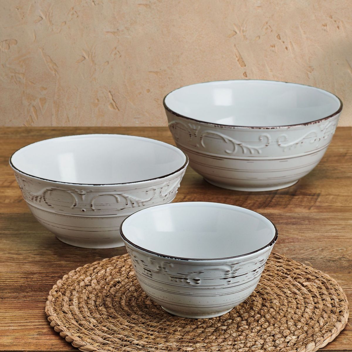 Trellis Set of 3 Serving Bowls