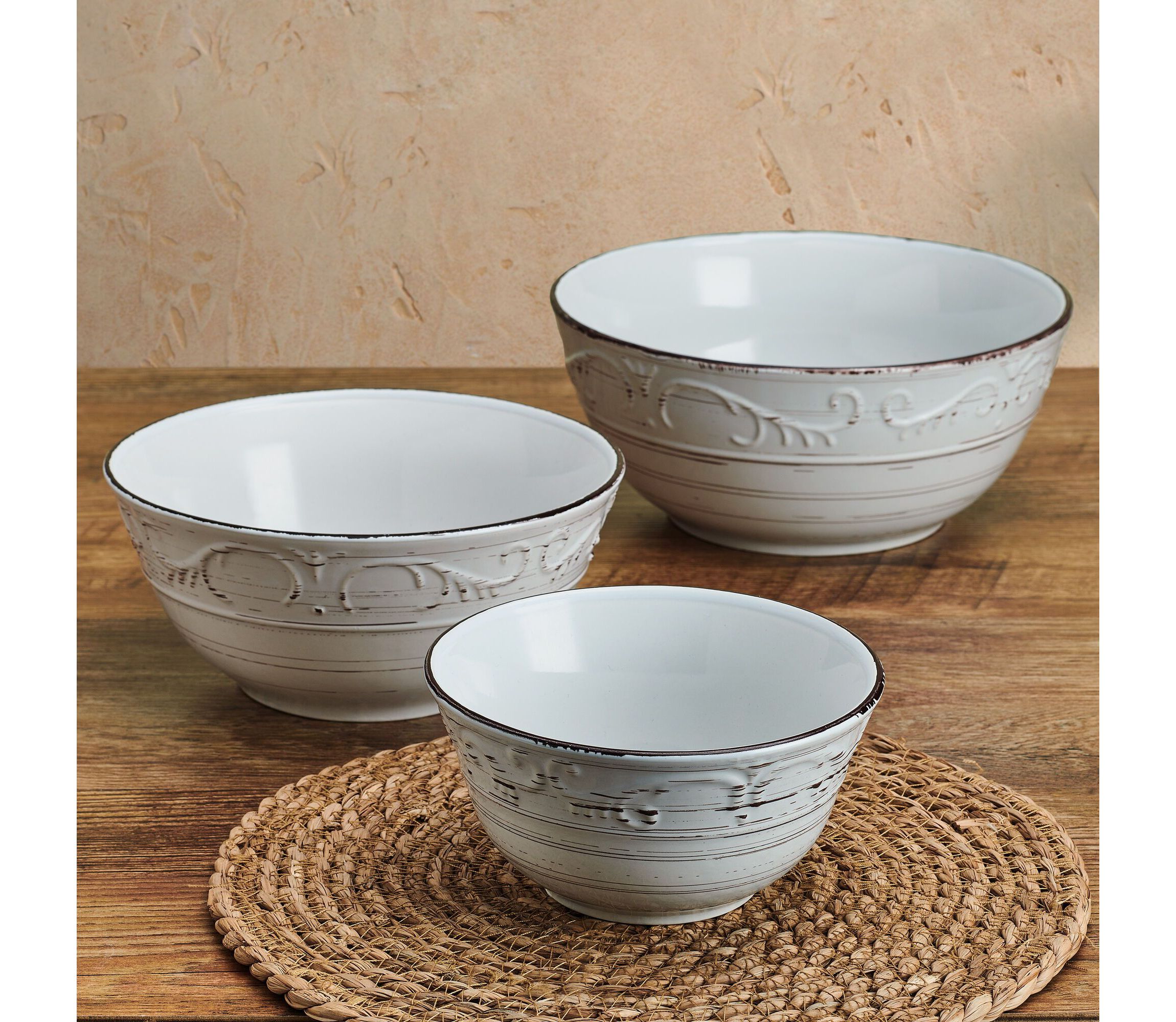 Trellis Set of 3 Serving Bowls