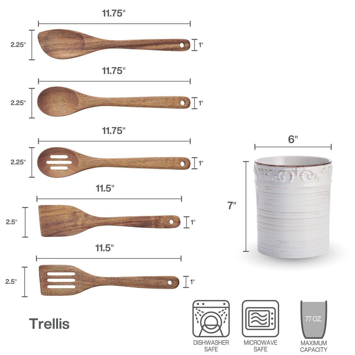 Trellis Utensil Crock w/Tools