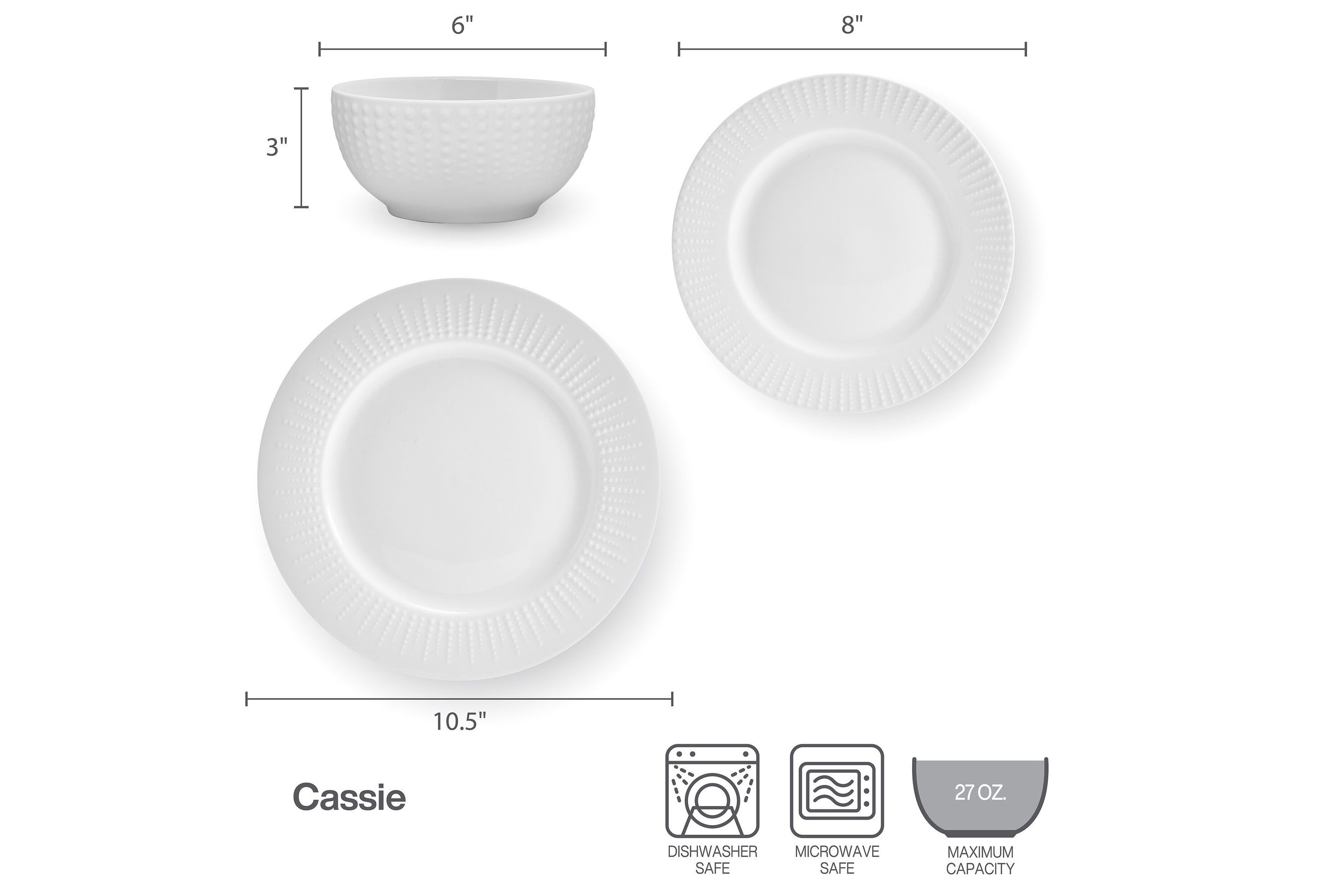 Cassie 12-pc Dinnerware Set, Service for 4