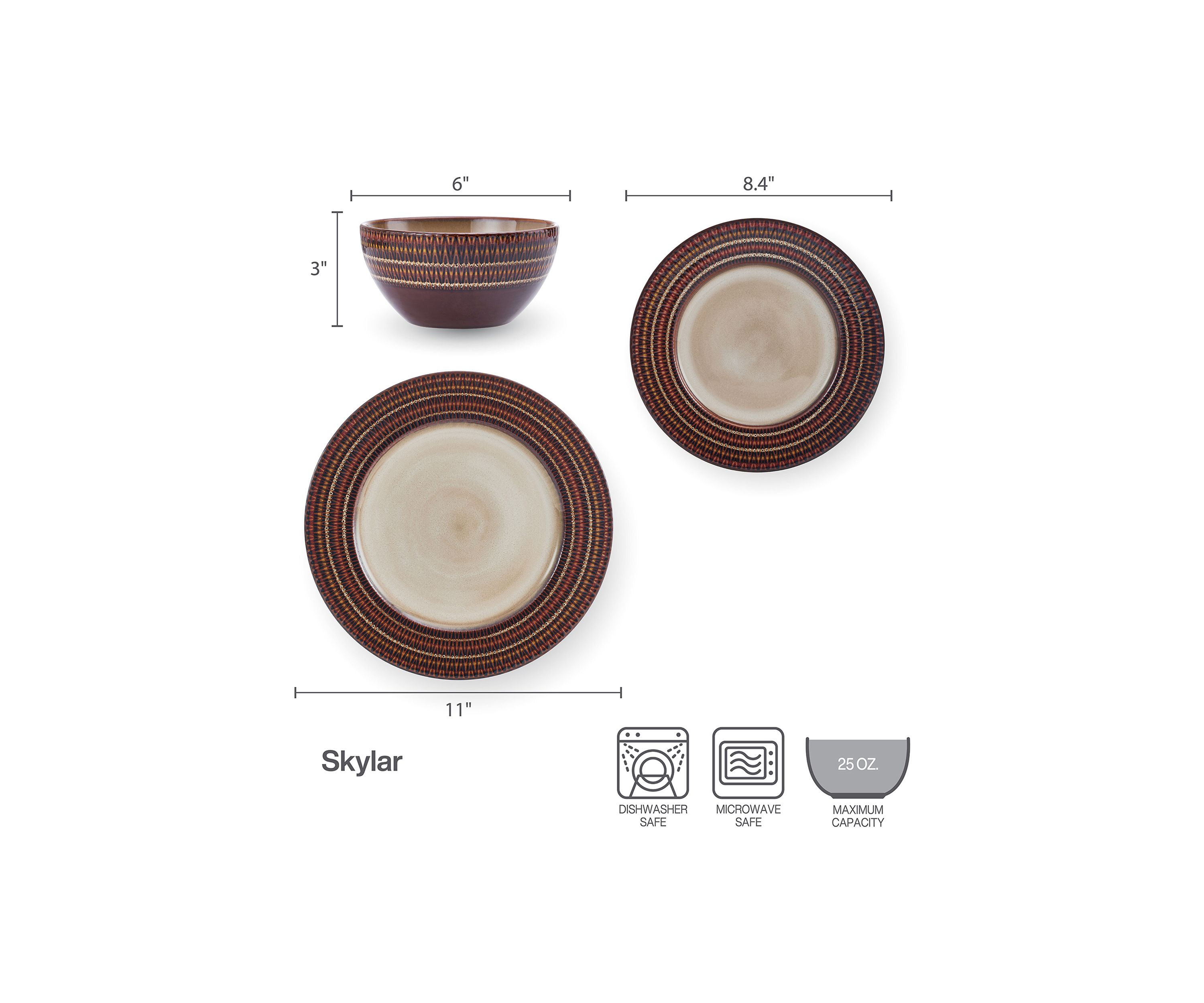 Skylar 12 Piece Dinnerware Set