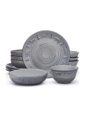 International Silversmith Trellis Lodge 12 Piece Dinnerware Set