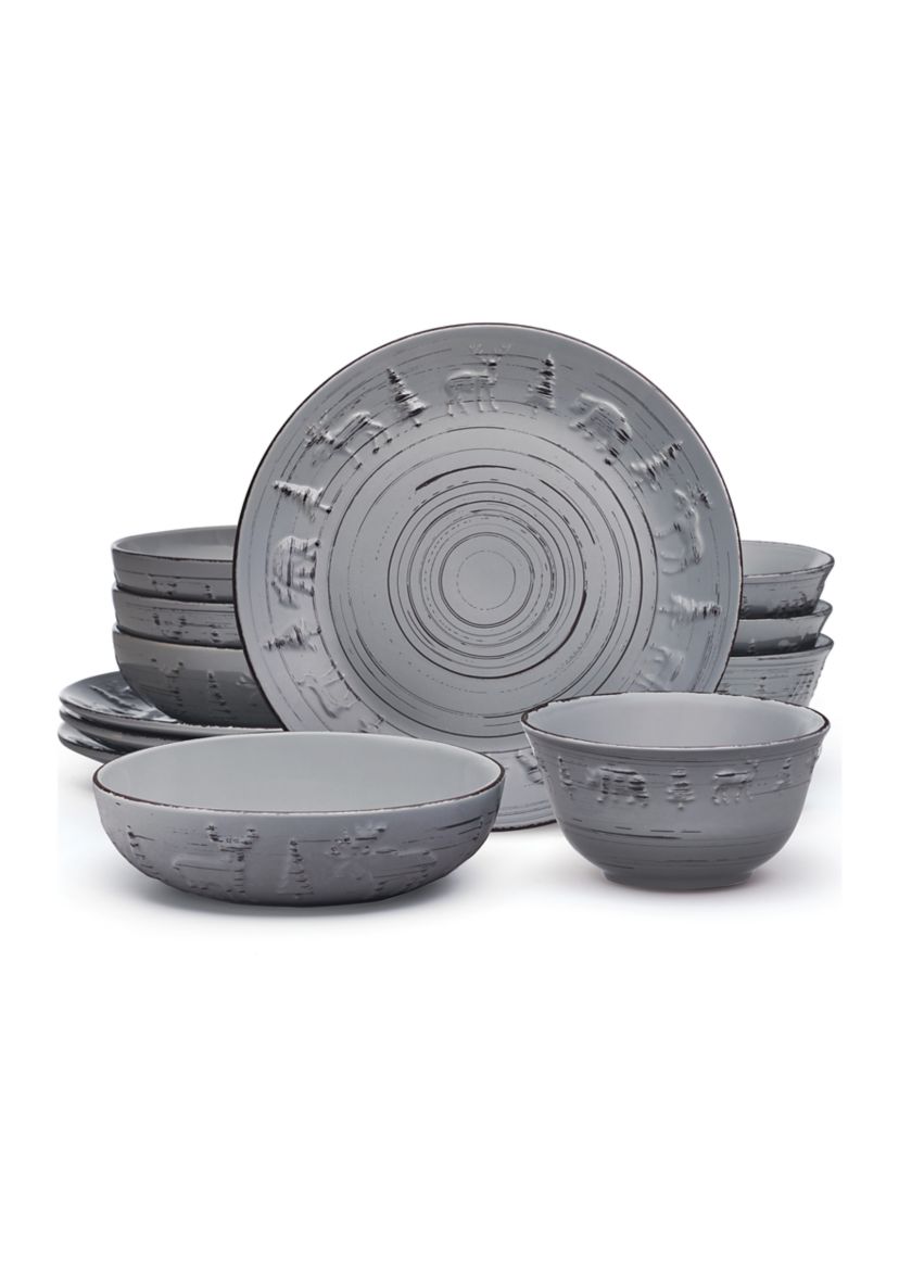 Trellis Lodge 12 Piece Dinnerware Set