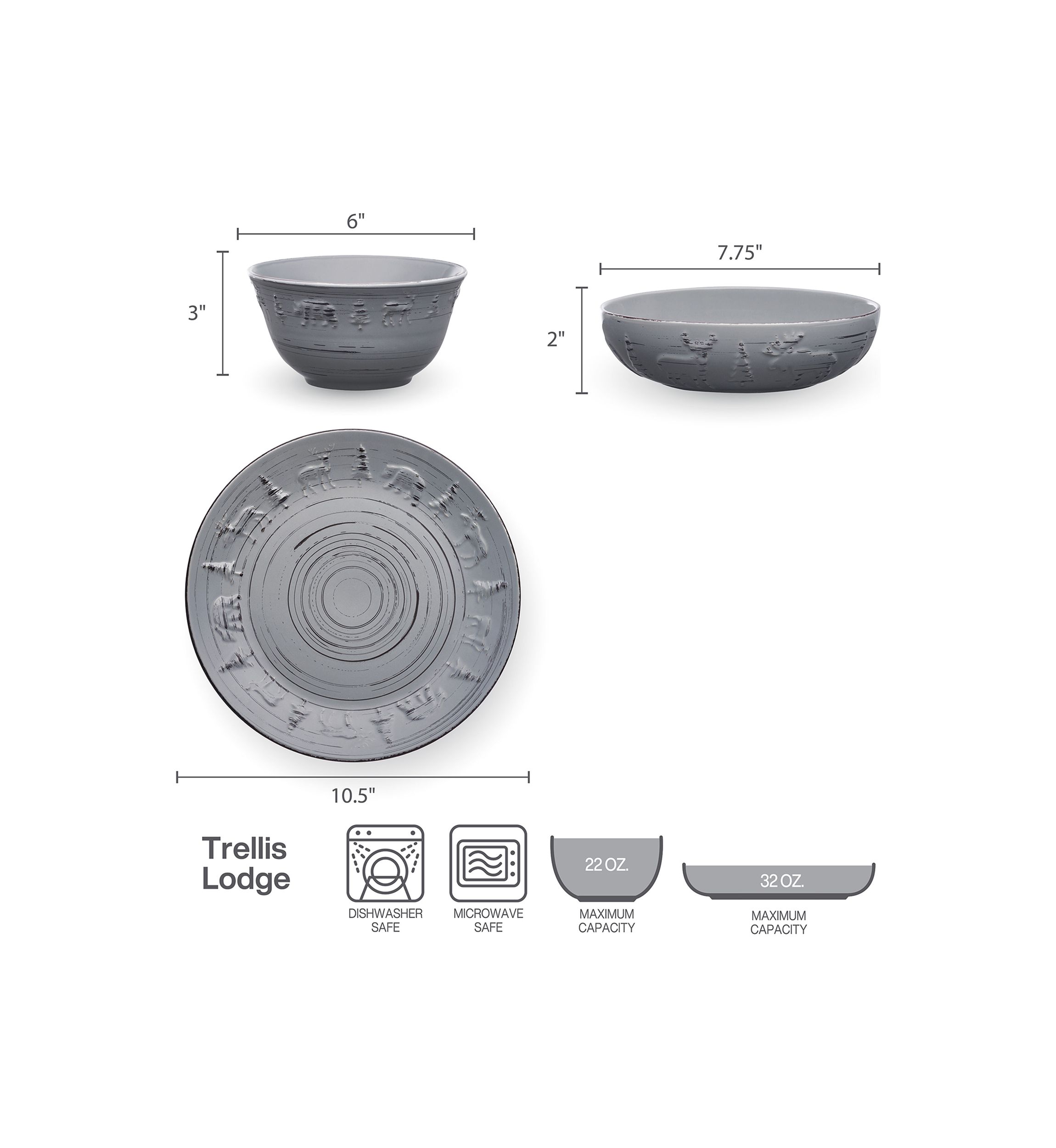 Trellis Lodge 12 Piece Dinnerware Set
