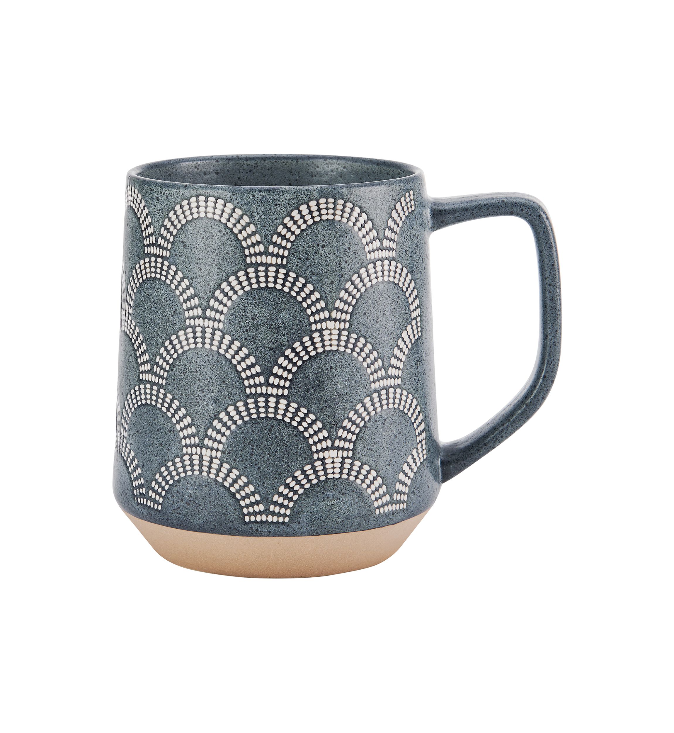 Blue Scalloped Mug