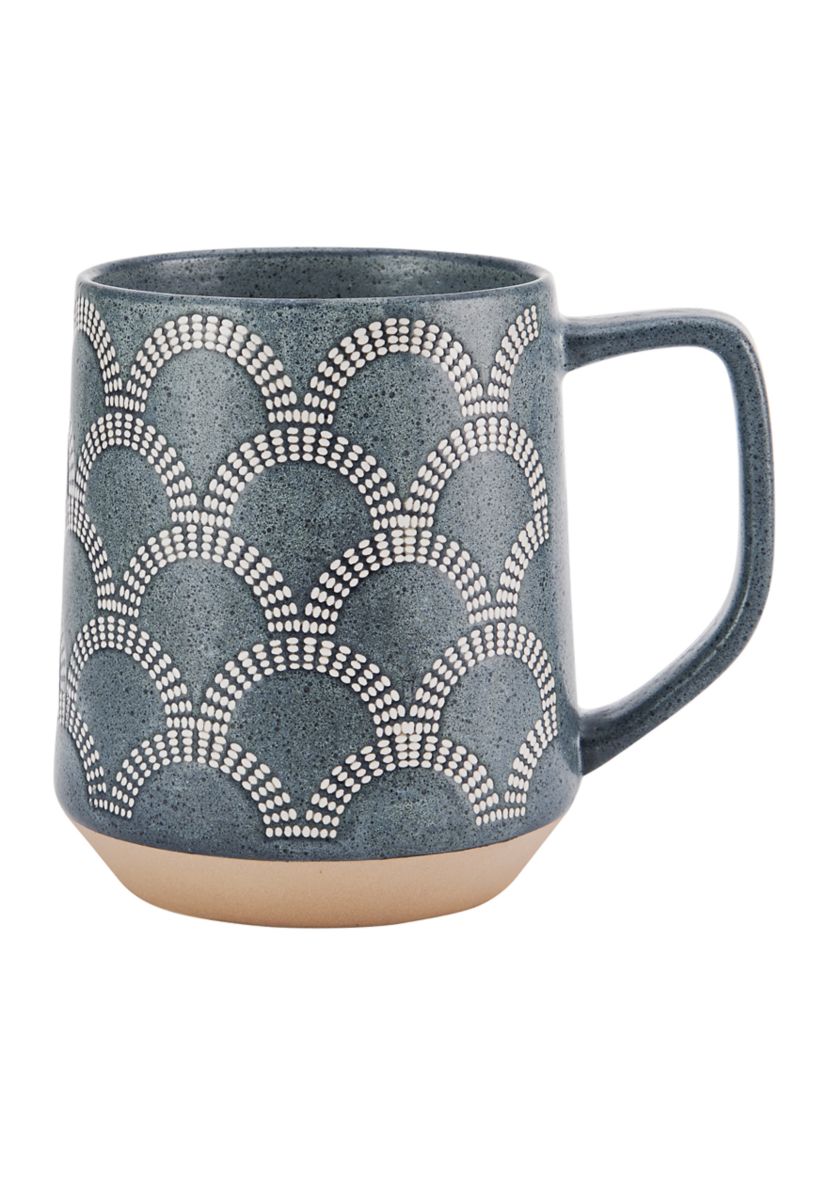 Blue Scalloped Mug