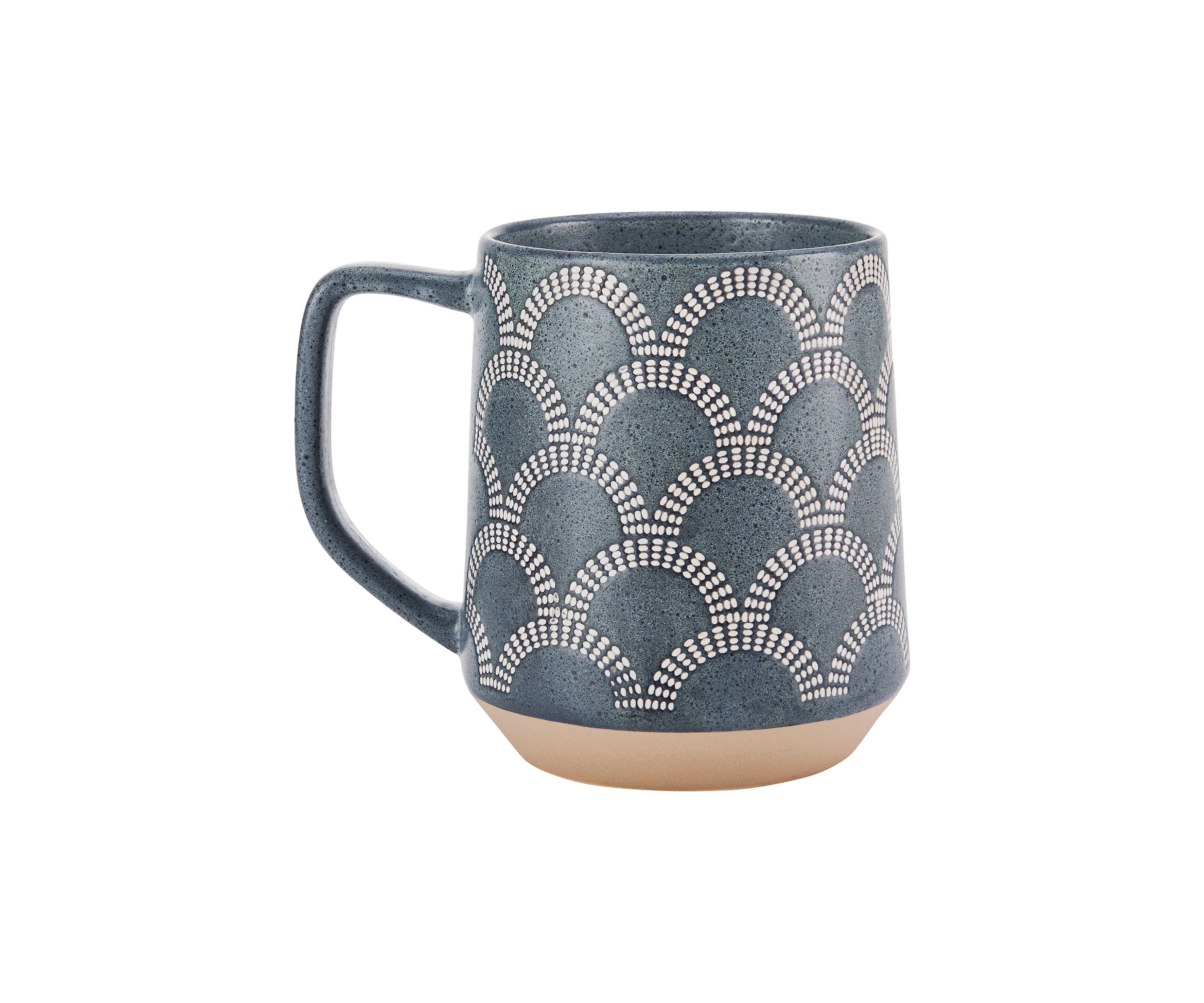 Blue Scalloped Mug