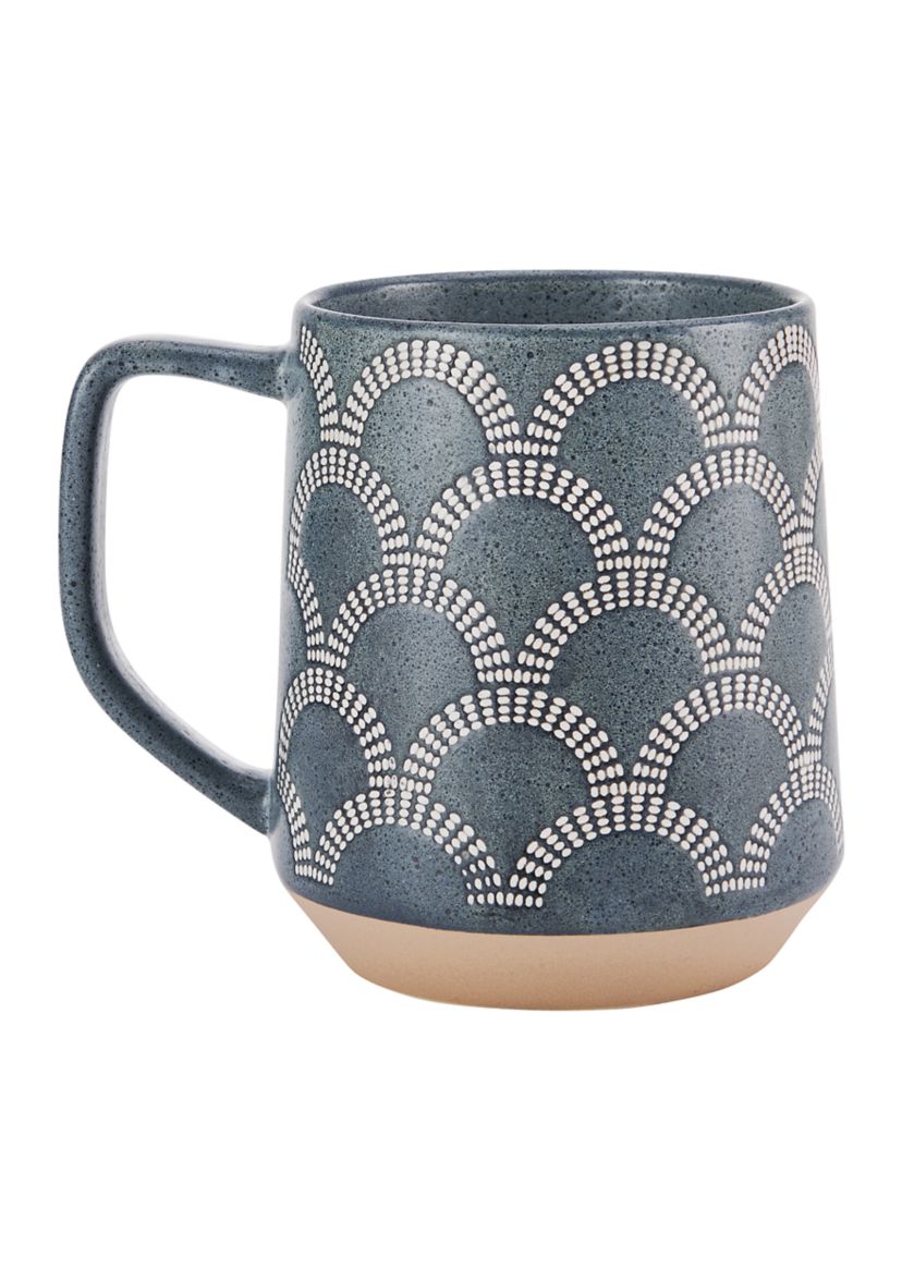 Blue Scalloped Mug