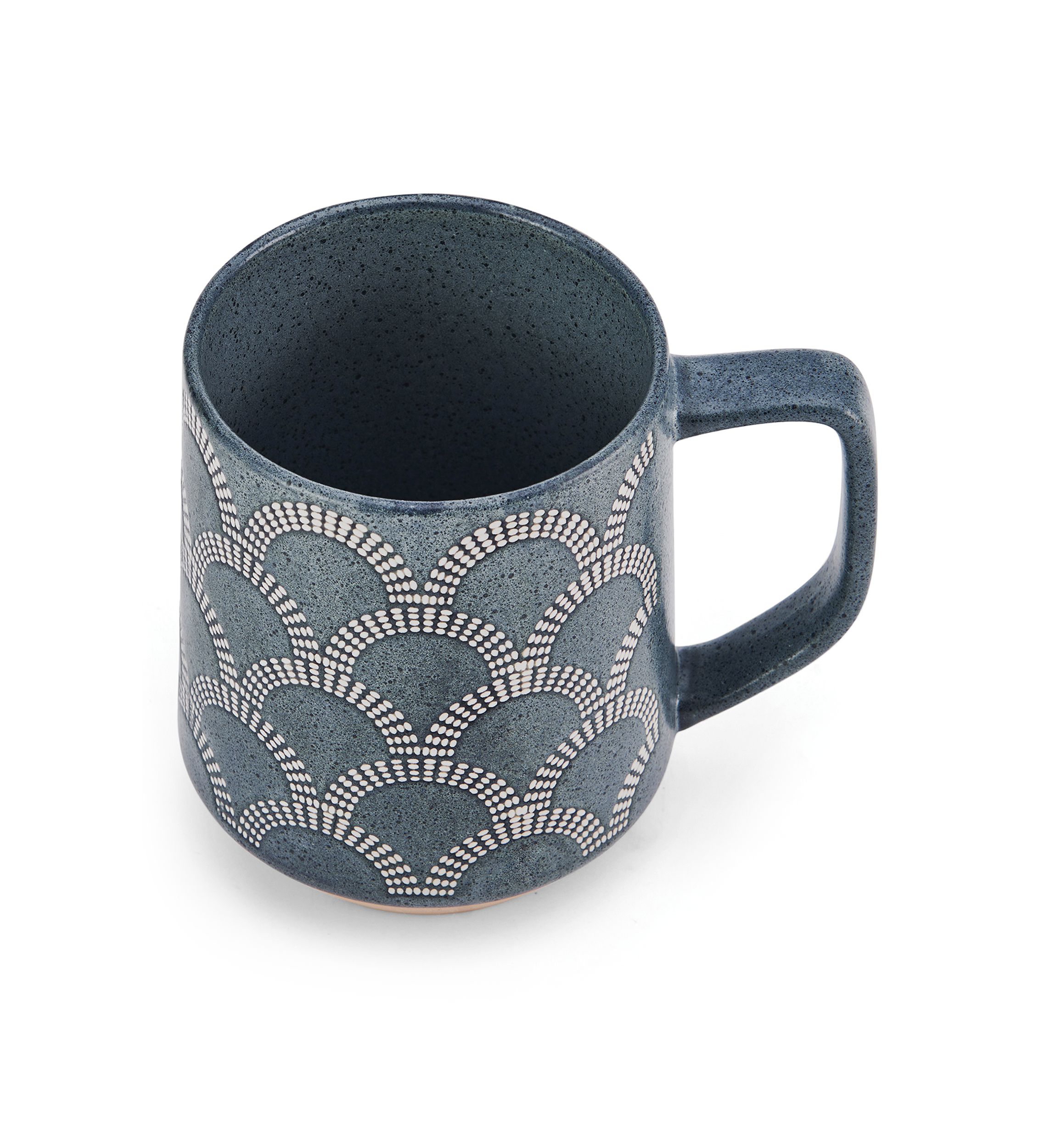 Blue Scalloped Mug