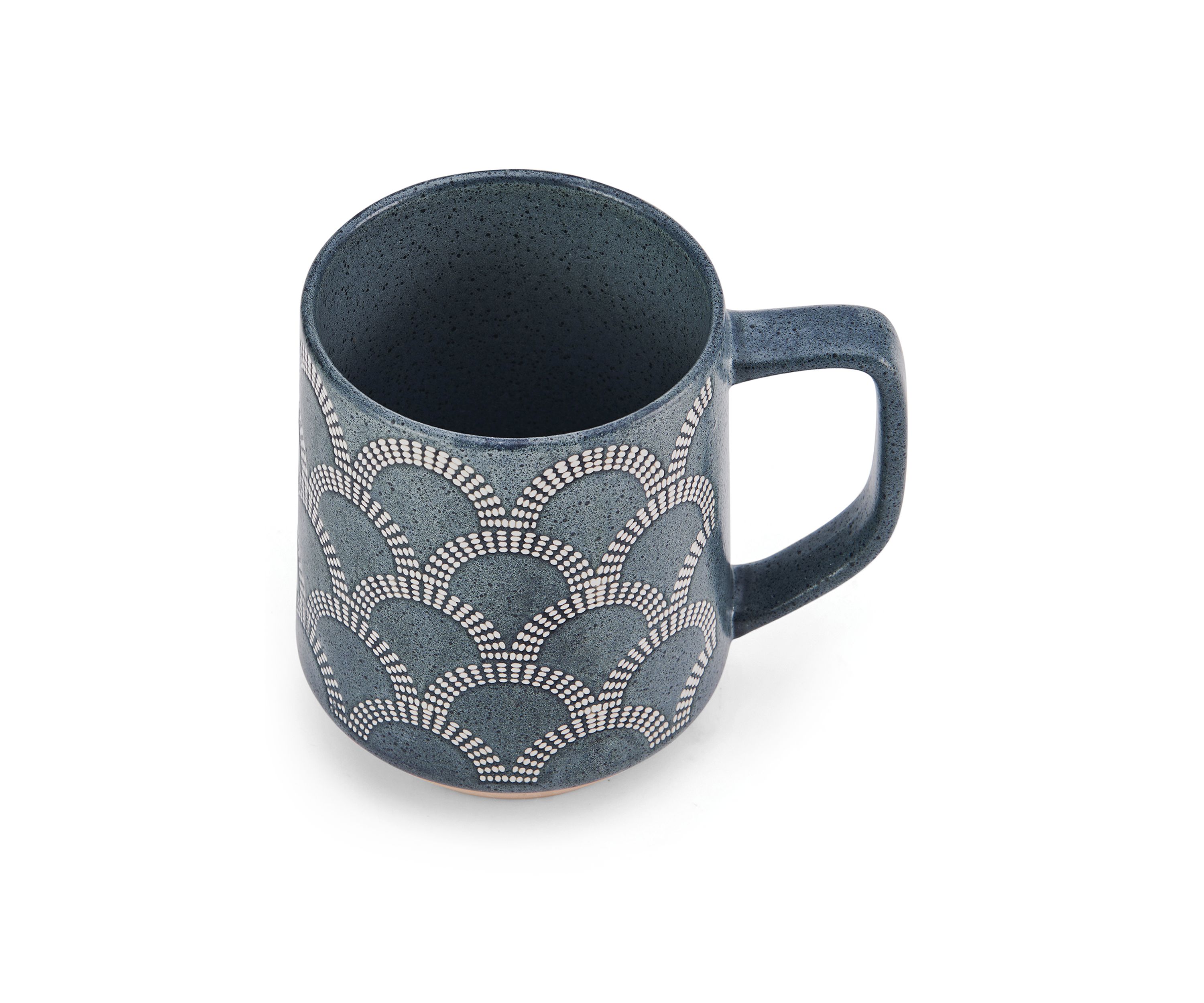 Blue Scalloped Mug