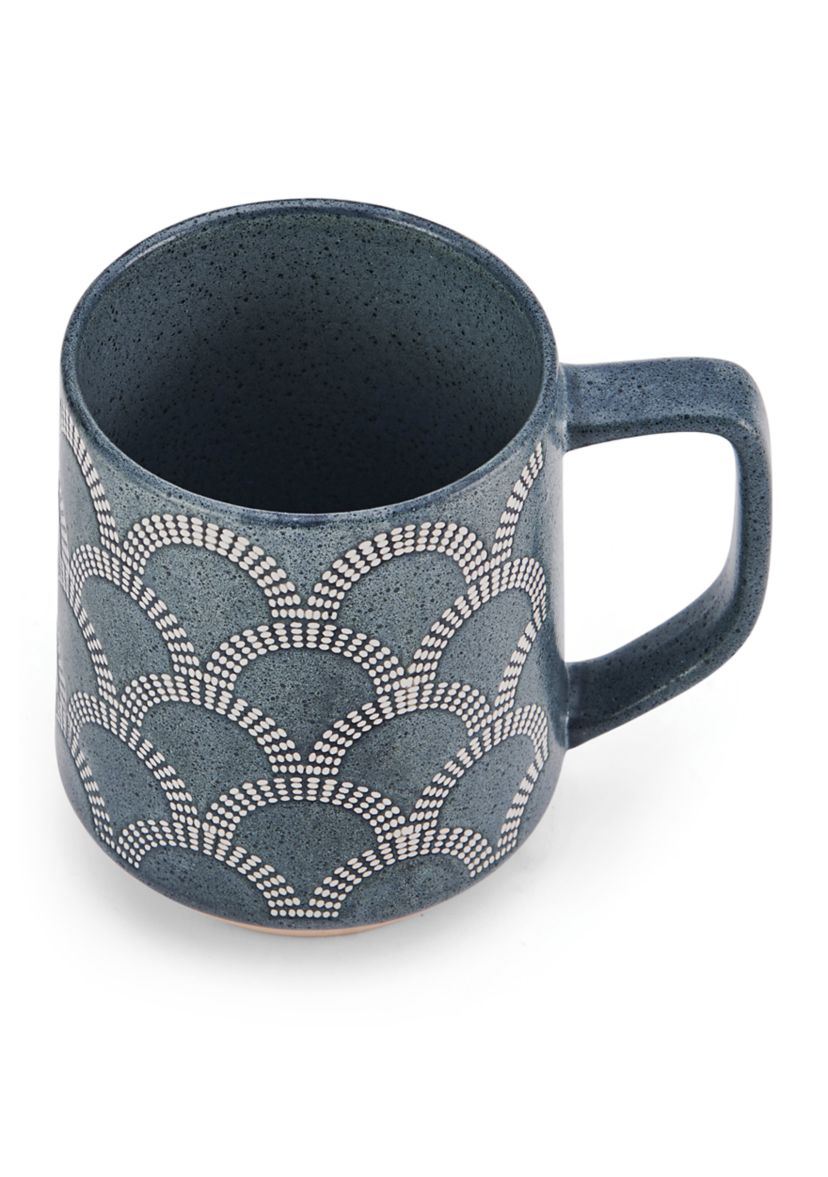 Blue Scalloped Mug