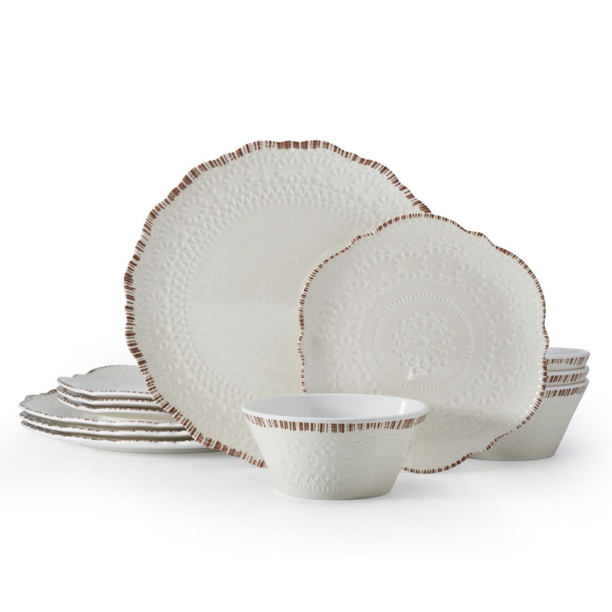 Chateau 12-pc Melamine Dinnerware Set, Service for 4