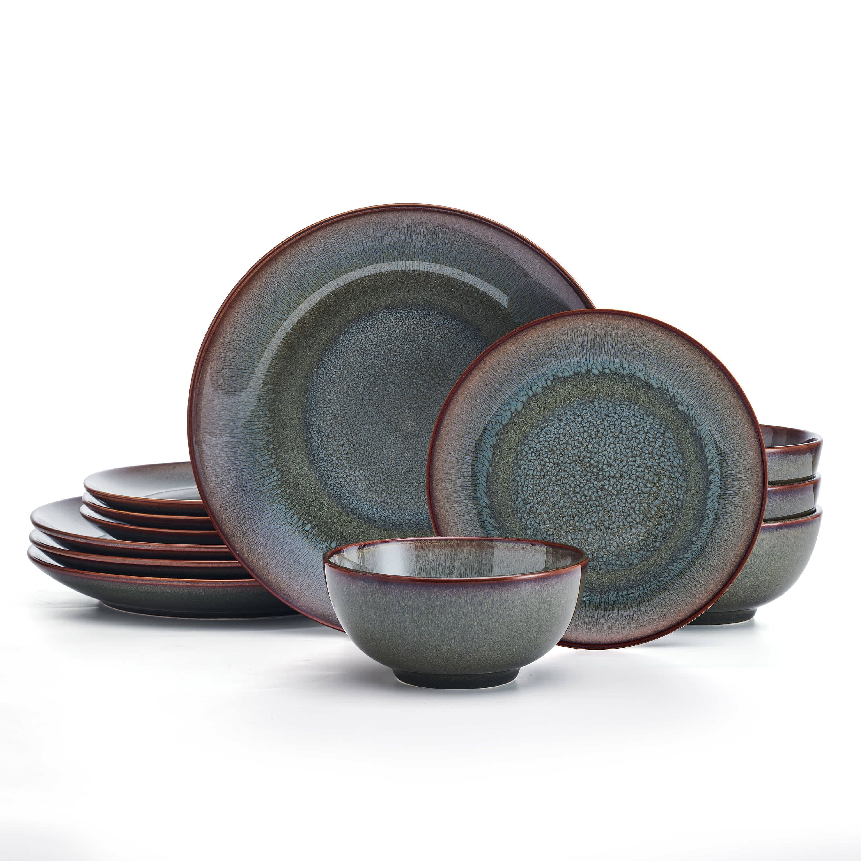 Mackensie 12 Piece Dinnerware Set, Service for 4, Multicolored