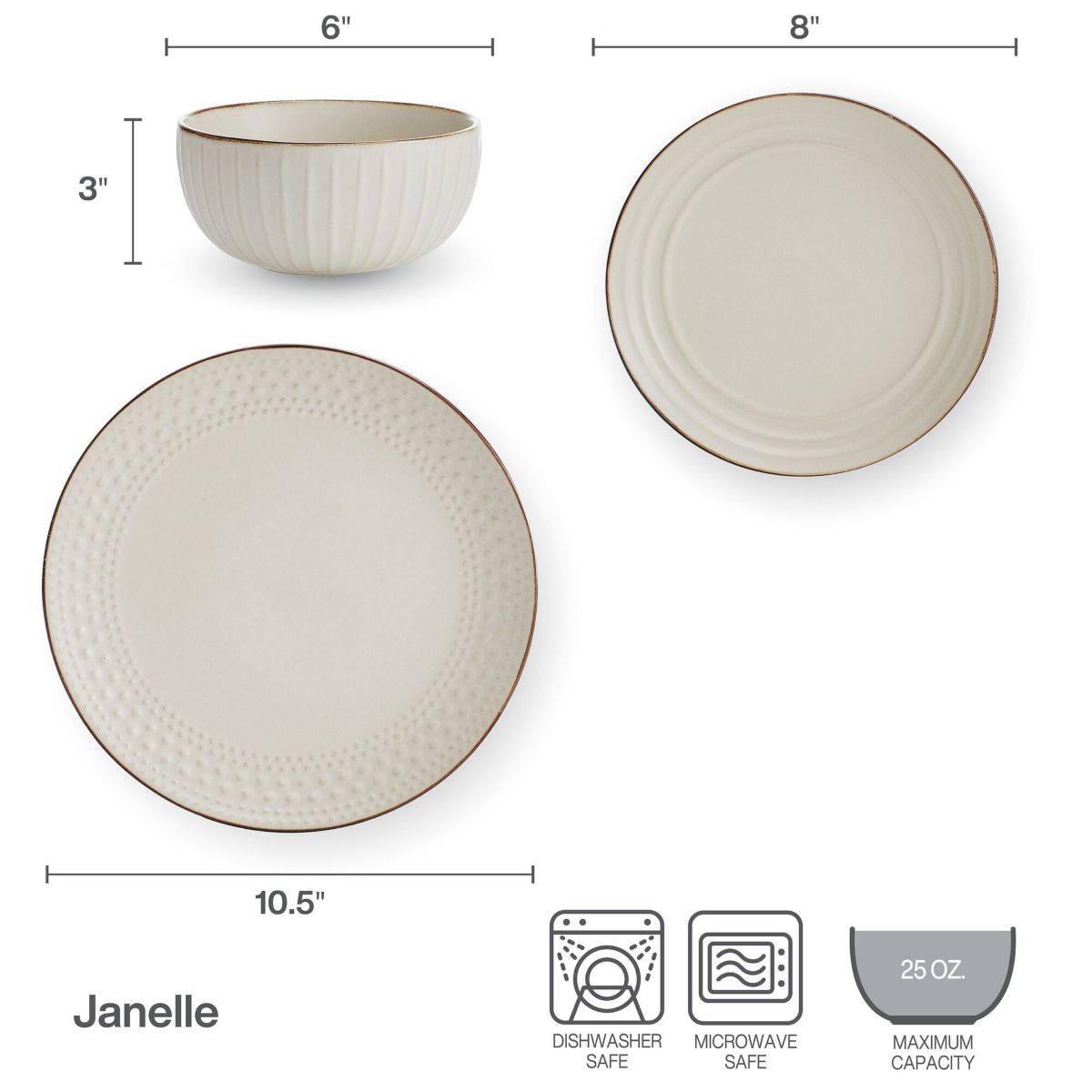 Janelle 12-pc Dinnerware Set, Service for 4