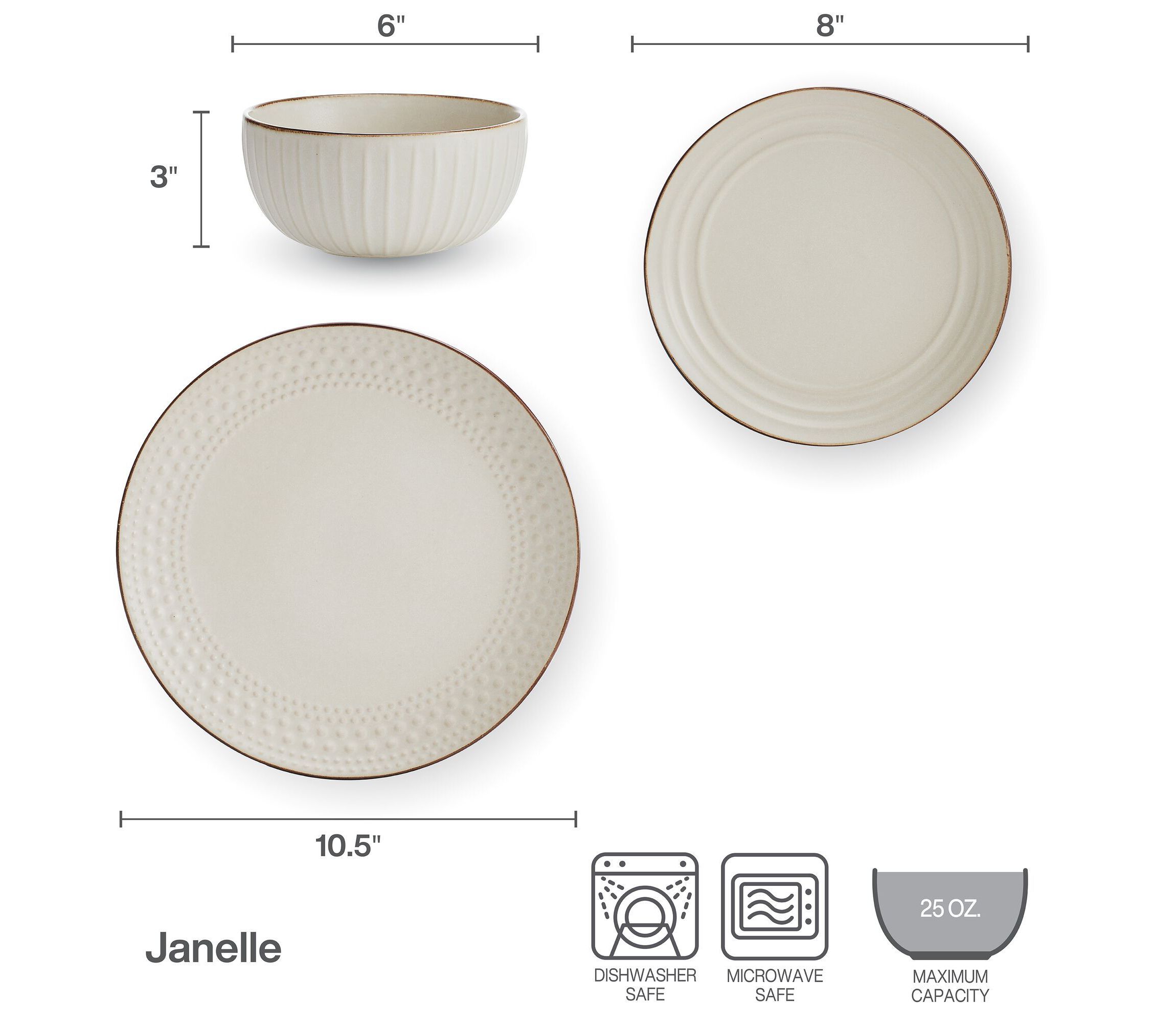 Janelle 12-pc Dinnerware Set, Service for 4