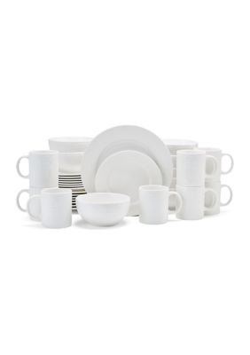 Bruntmor 16 oz Modern Porcelain Flat Ceramic Mug, Set of 4, Monochrome