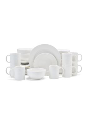 Stone Lain Sophie 16-Piece Dinnerware Set Stoneware, Service for 4, White and Black