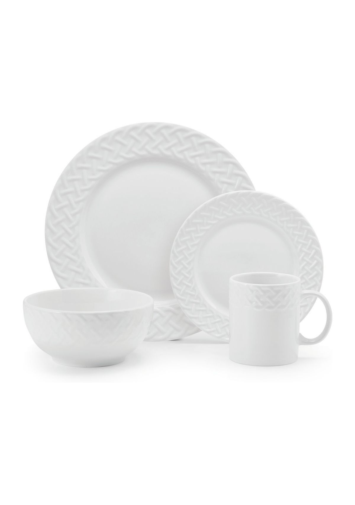 32 Piece Sloan Embossed Braid Dinnerware Set