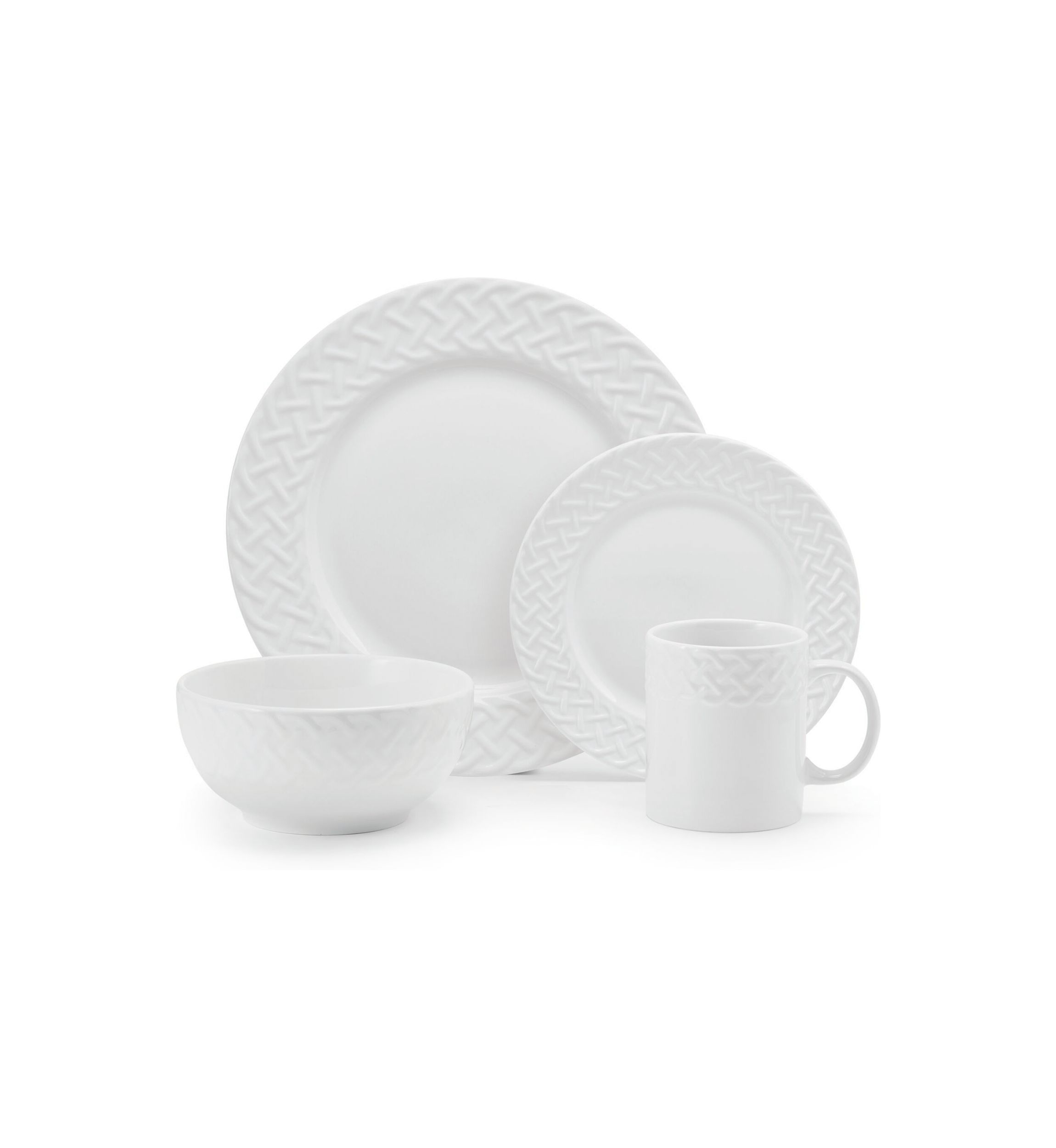 32 Piece Sloan Embossed Braid Dinnerware Set