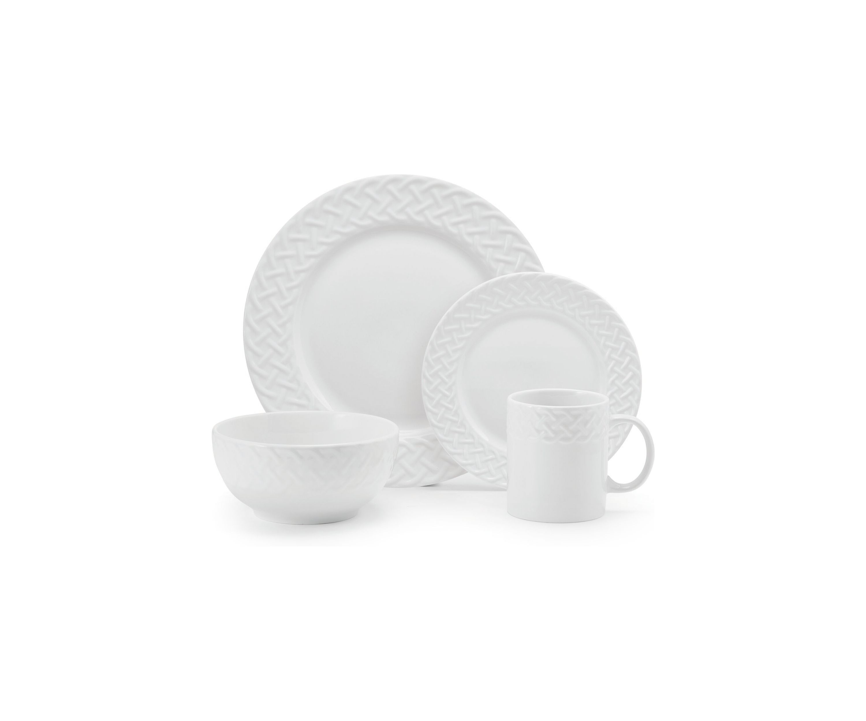 32 Piece Sloan Embossed Braid Dinnerware Set