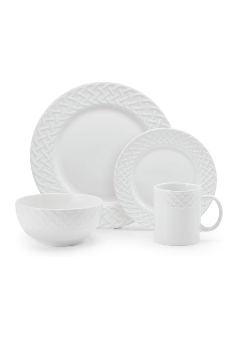 32 Piece Sloan Embossed Braid Dinnerware Set