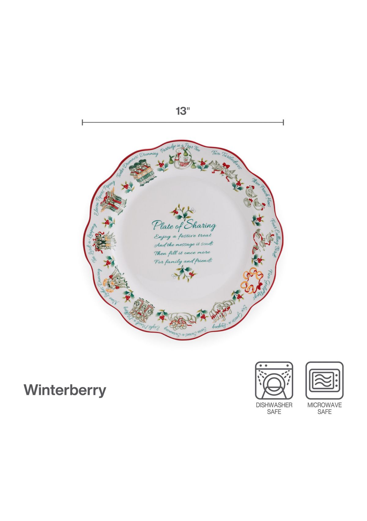 Winterberry 12 Days of Christmas Platter