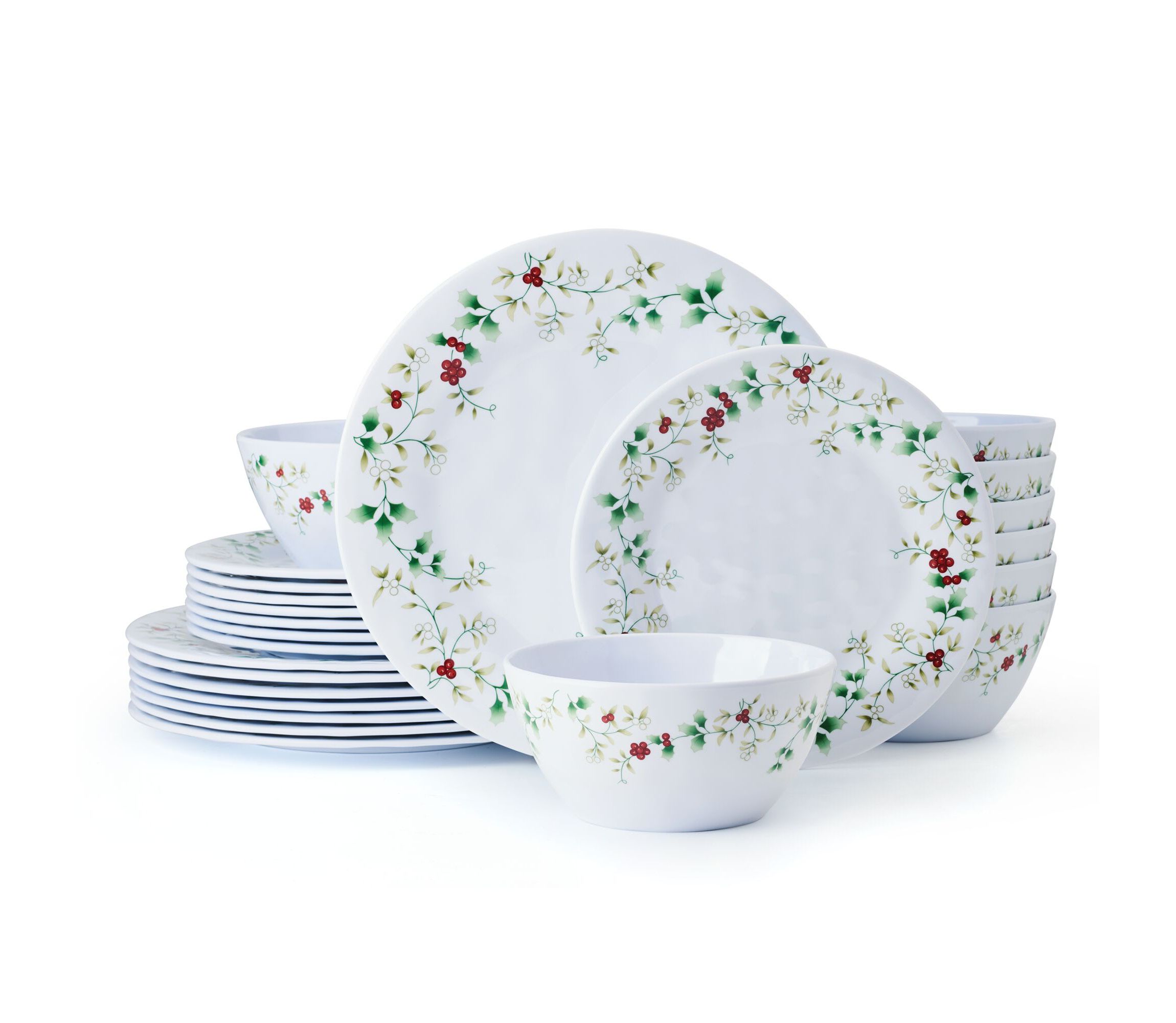 Winterberry Melamine 24-pc Dinnerware Set, Service for 6