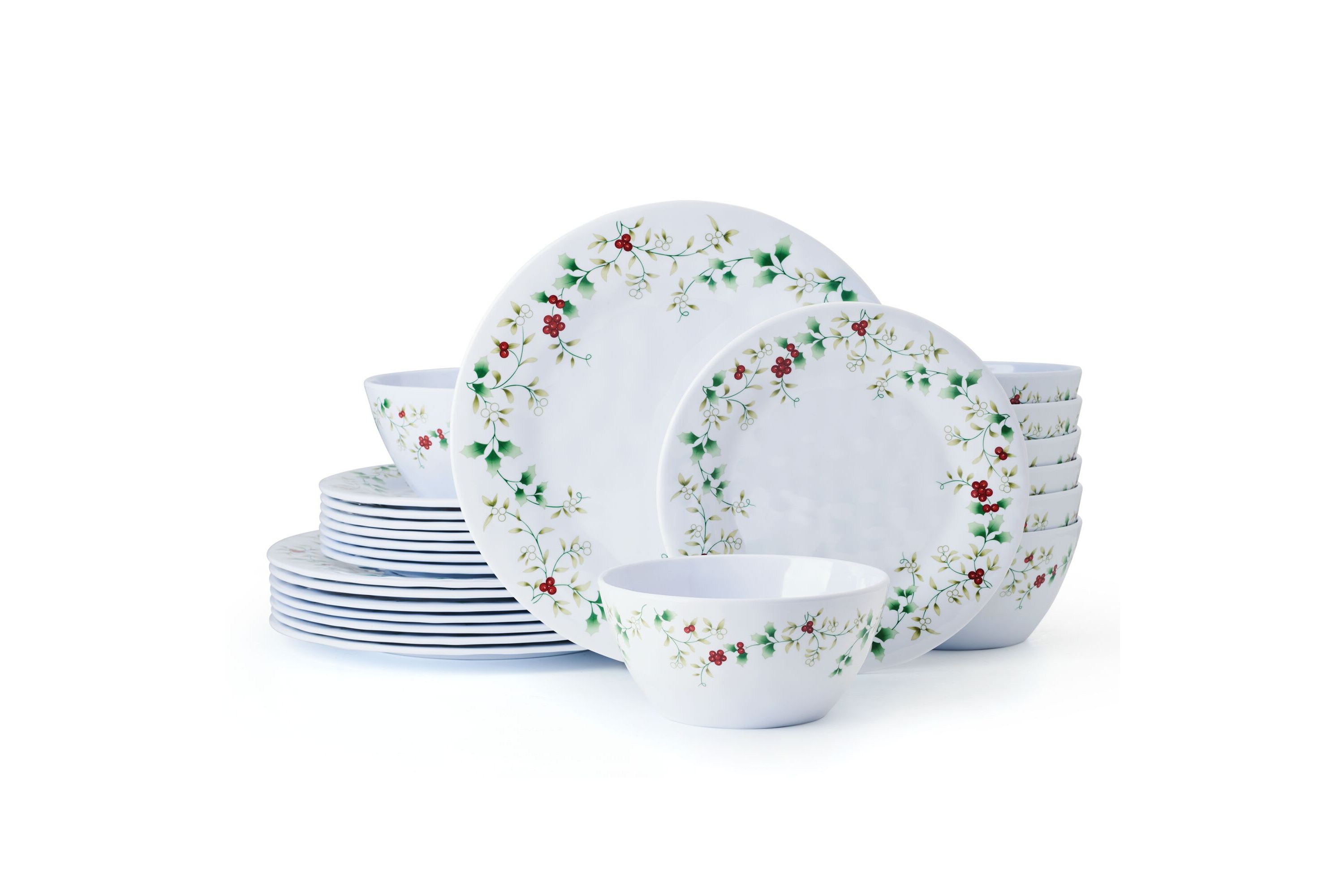 Winterberry Melamine 24-pc Dinnerware Set, Service for 6