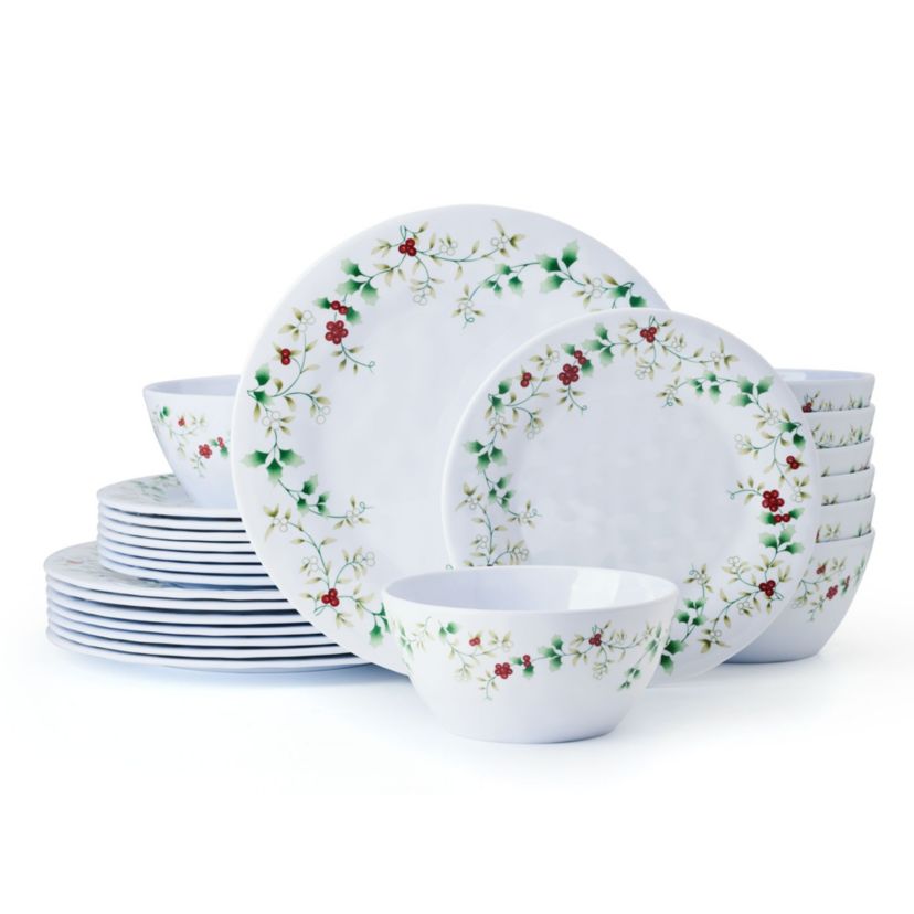Winterberry Melamine 24-pc Dinnerware Set, Service for 6