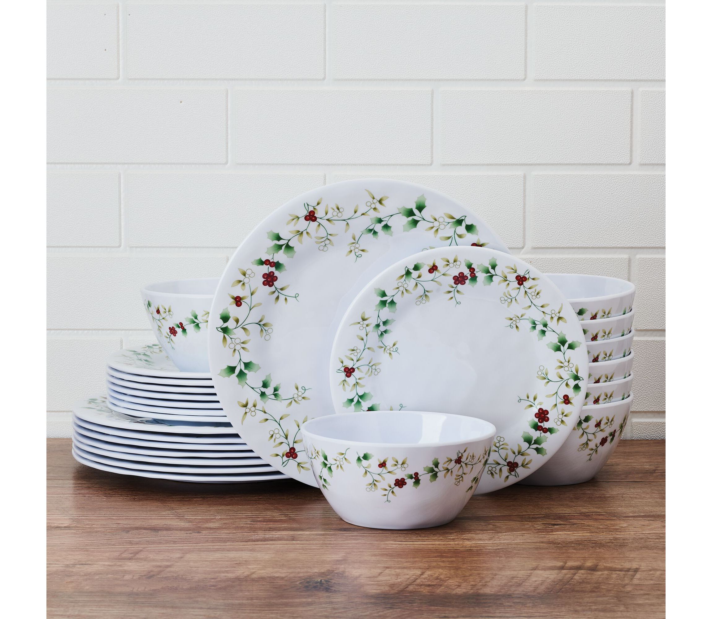 Winterberry Melamine 24-pc Dinnerware Set, Service for 6