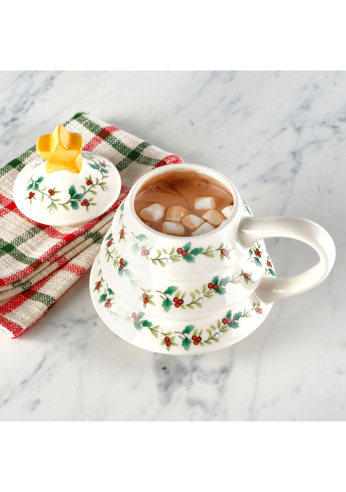 Pfaltzgraff Winterberry Festive Figural Tree Mug