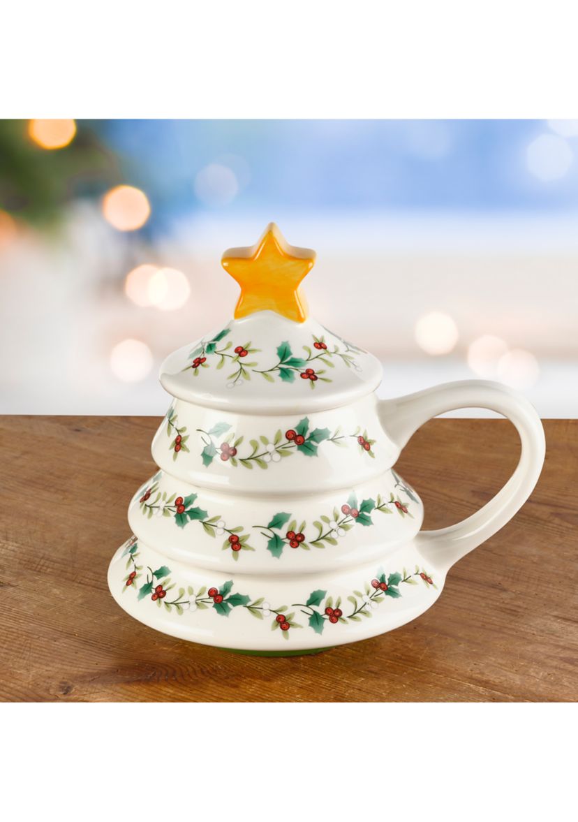 Pfaltzgraff Winterberry Festive Figural Tree Mug
