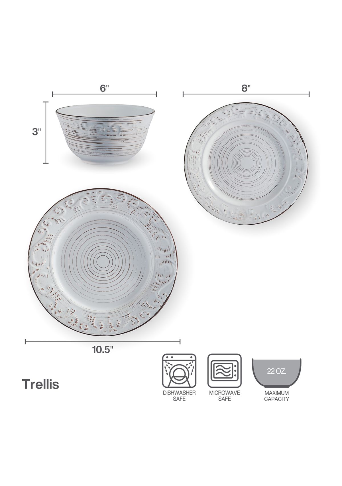 Trellis 12-Piece Dinnerware Set