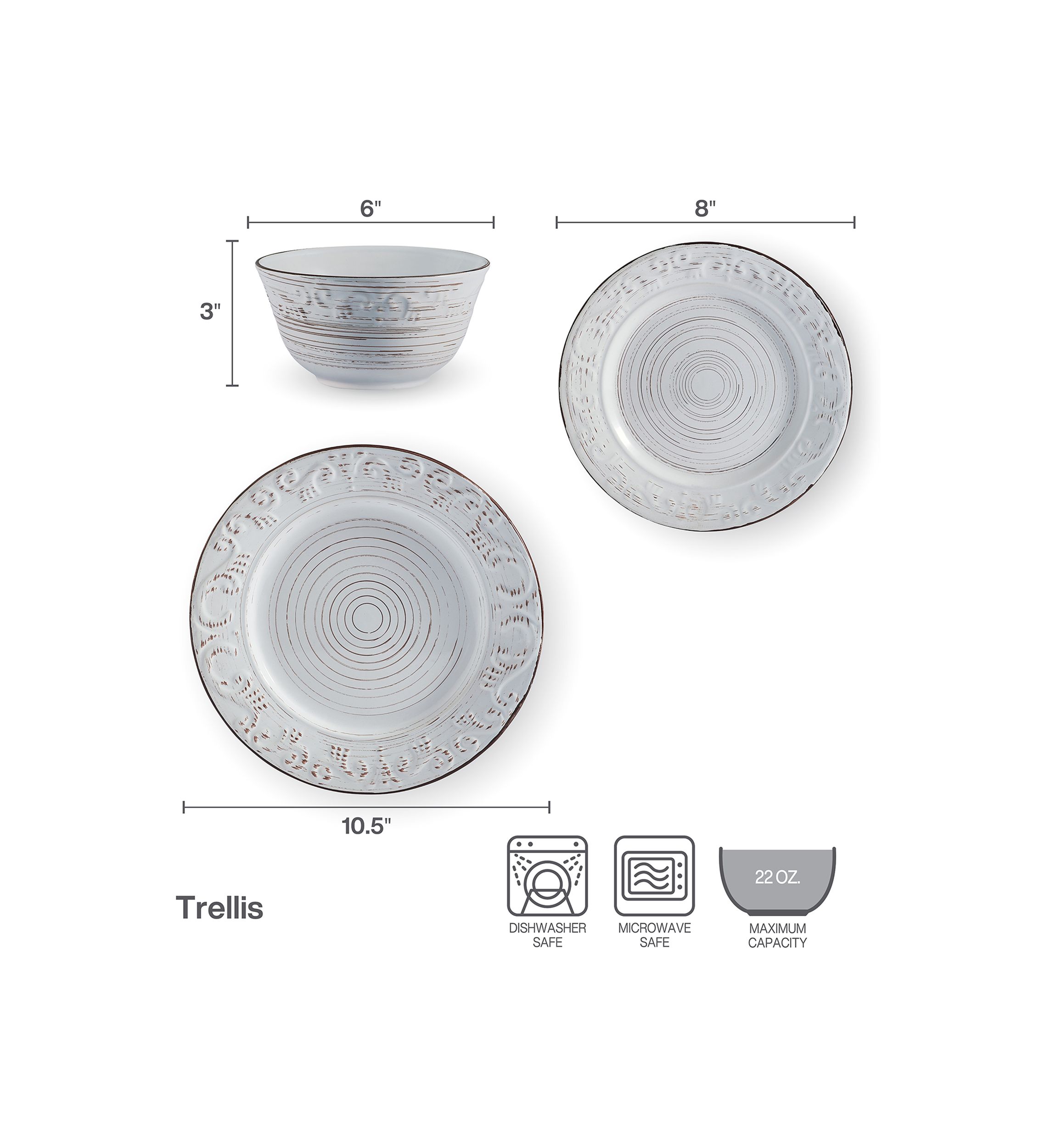 Trellis 12-Piece Dinnerware Set