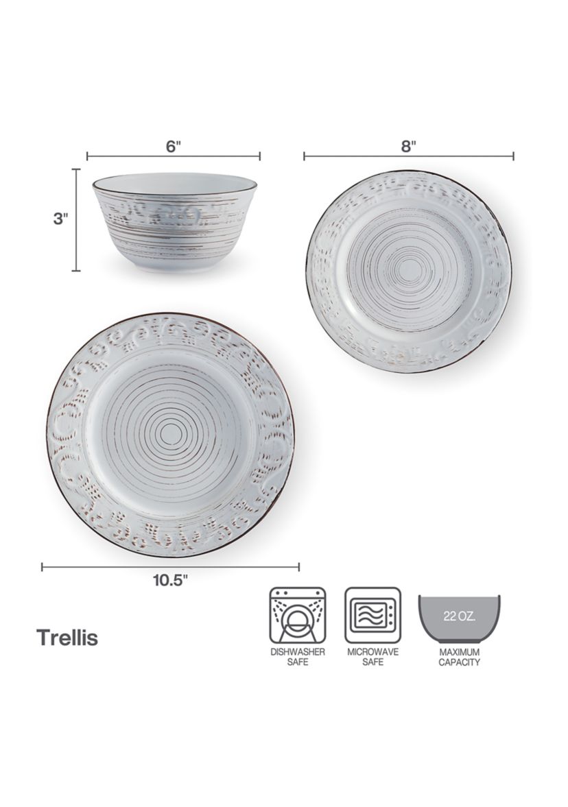 Trellis 12-Piece Dinnerware Set
