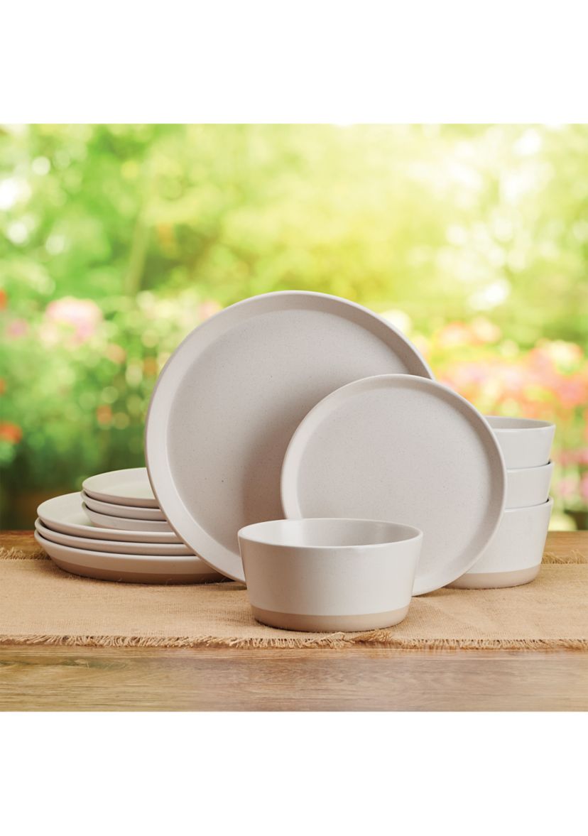 Hudson Cream 12 Piece Dinnerware Set