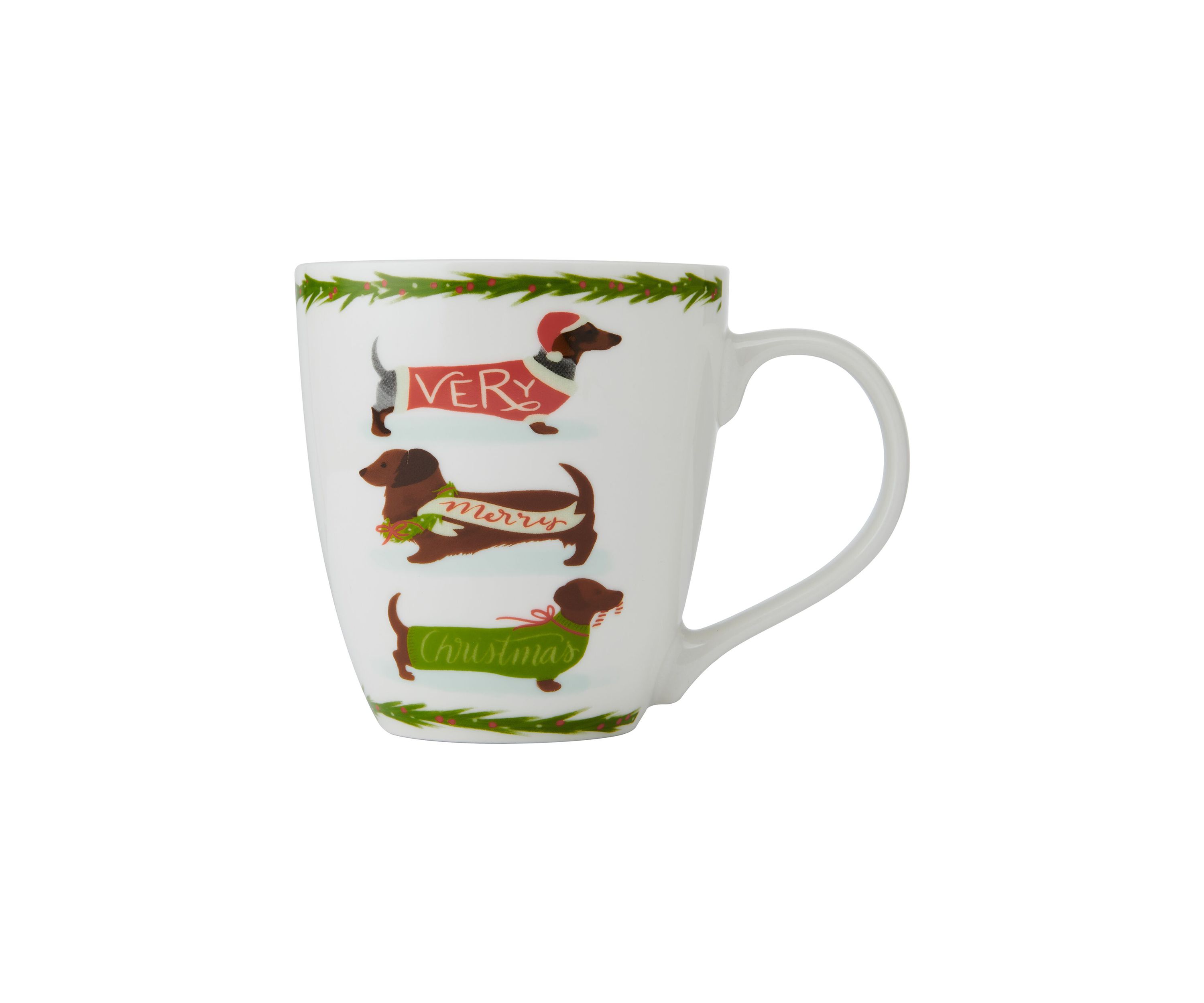 Holiday 18 Ounce Merry Daschund Christmas Mug