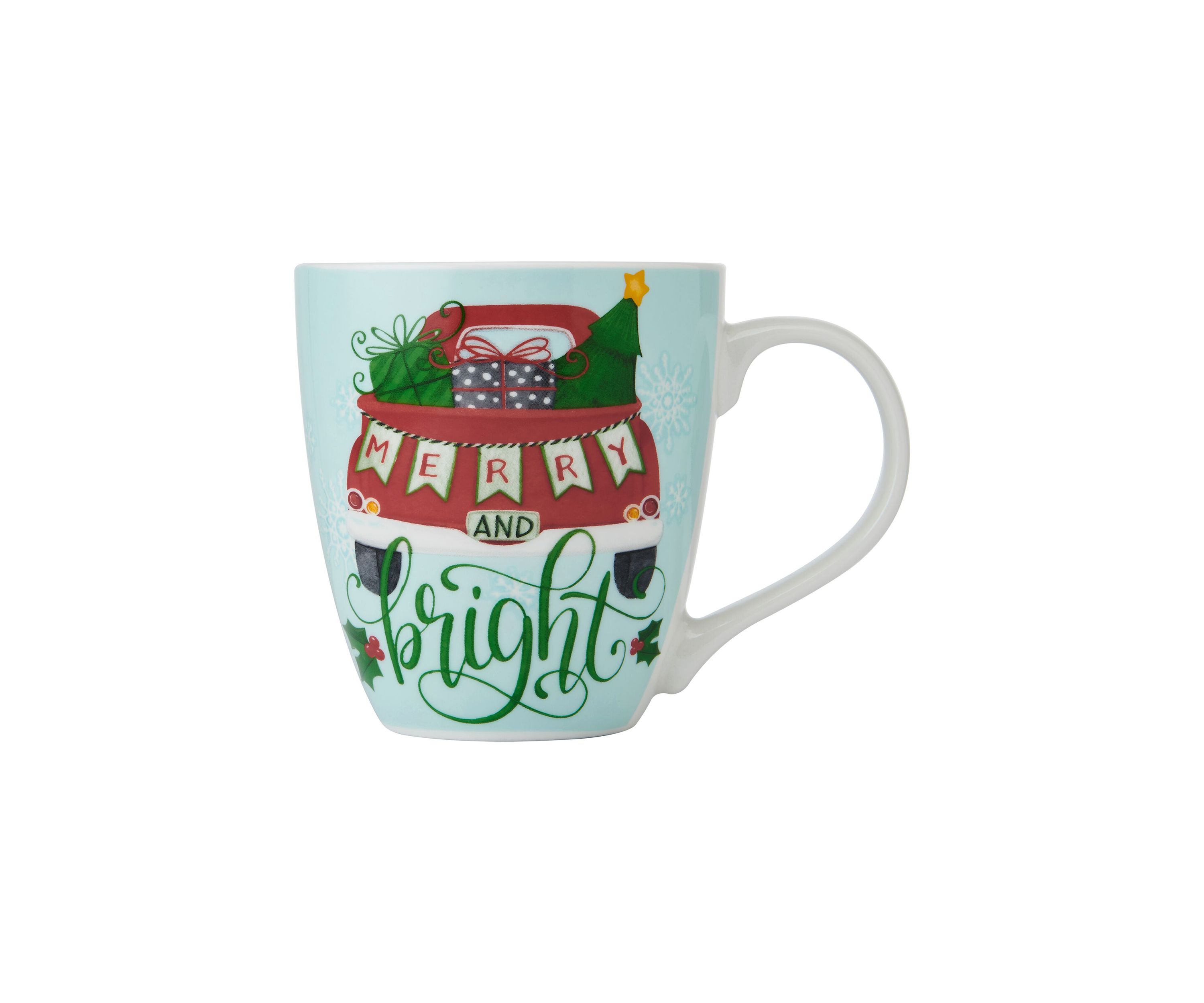 Holiday 18 Ounce Merry Bright Truck Christmas Mug