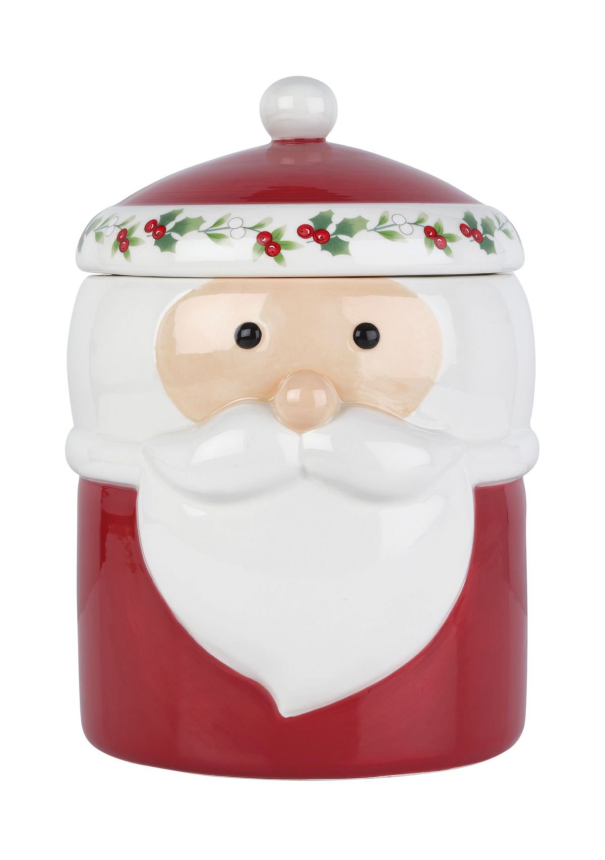 Pfaltzgraff Winterberry Santa Canister, 9 Inch