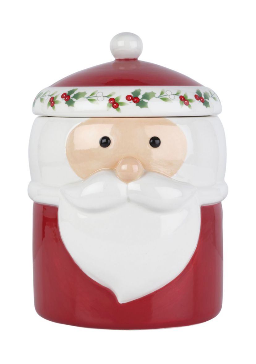 Pfaltzgraff Winterberry Santa Canister, 9 Inch