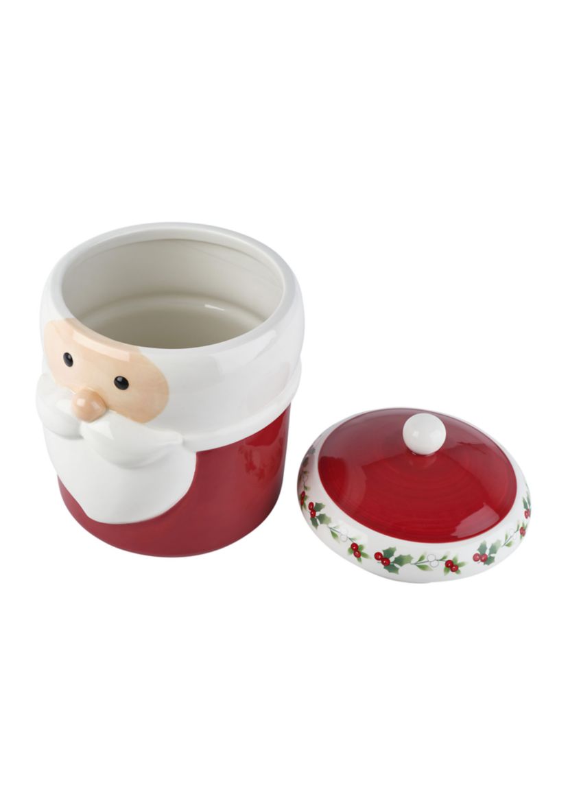 Pfaltzgraff Winterberry Santa Canister, 9 Inch