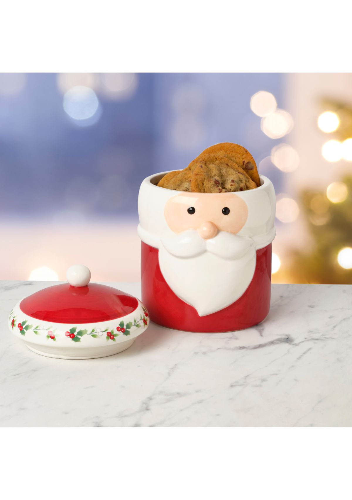 Pfaltzgraff Winterberry Santa Canister, 9 Inch