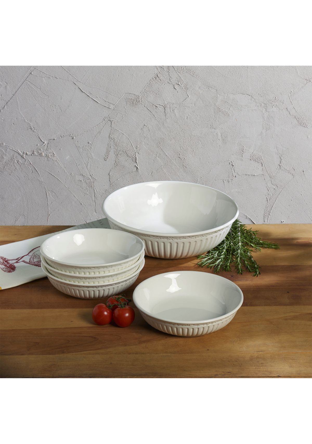 Italian Countryside 5-Piece Pasta Bowl Set