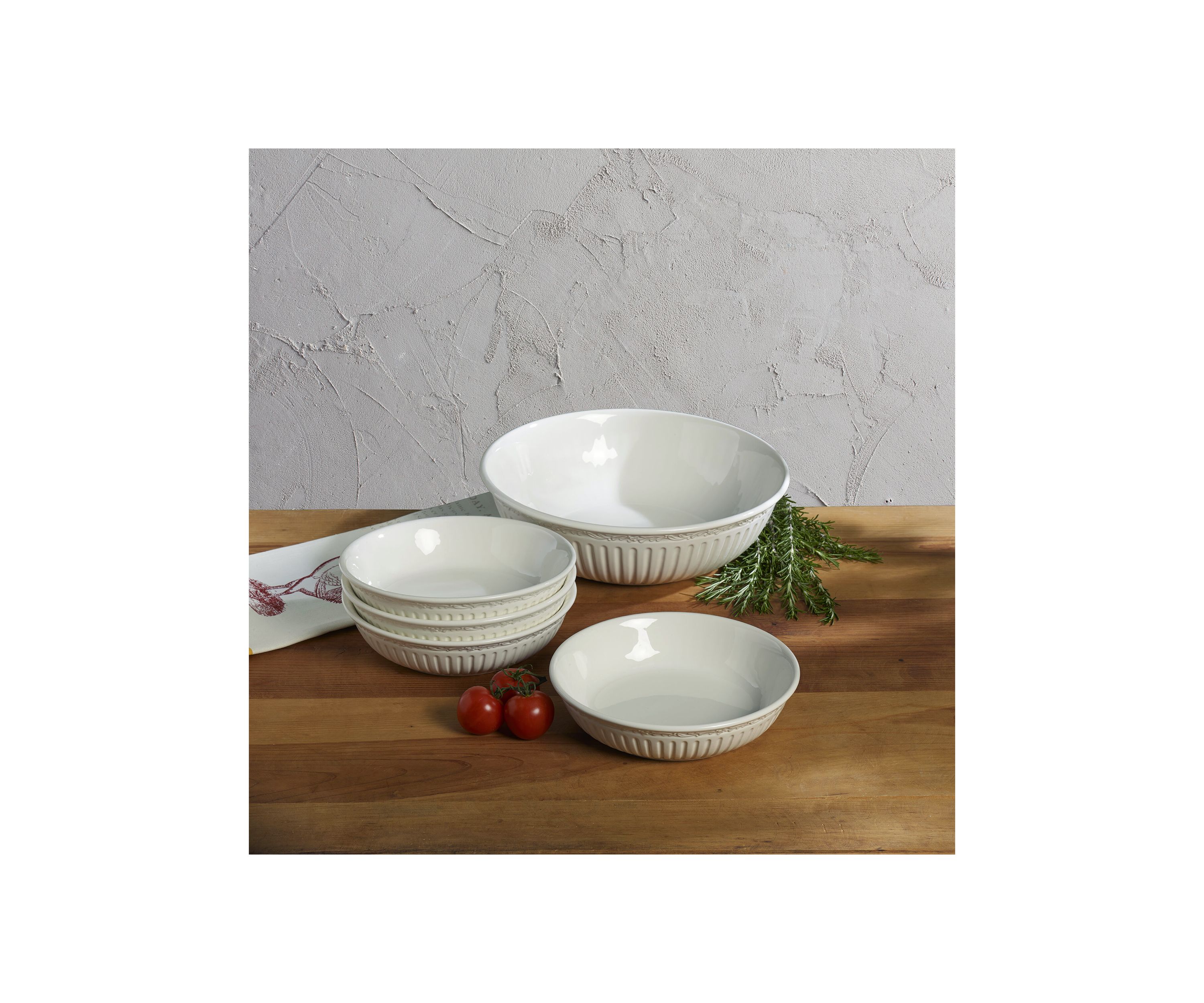 Italian Countryside 5-Piece Pasta Bowl Set