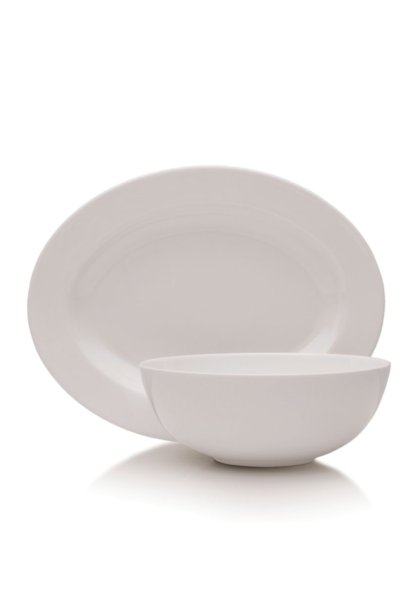 Delray Dinnerware Platter/Oval Vegetable Bowl Set